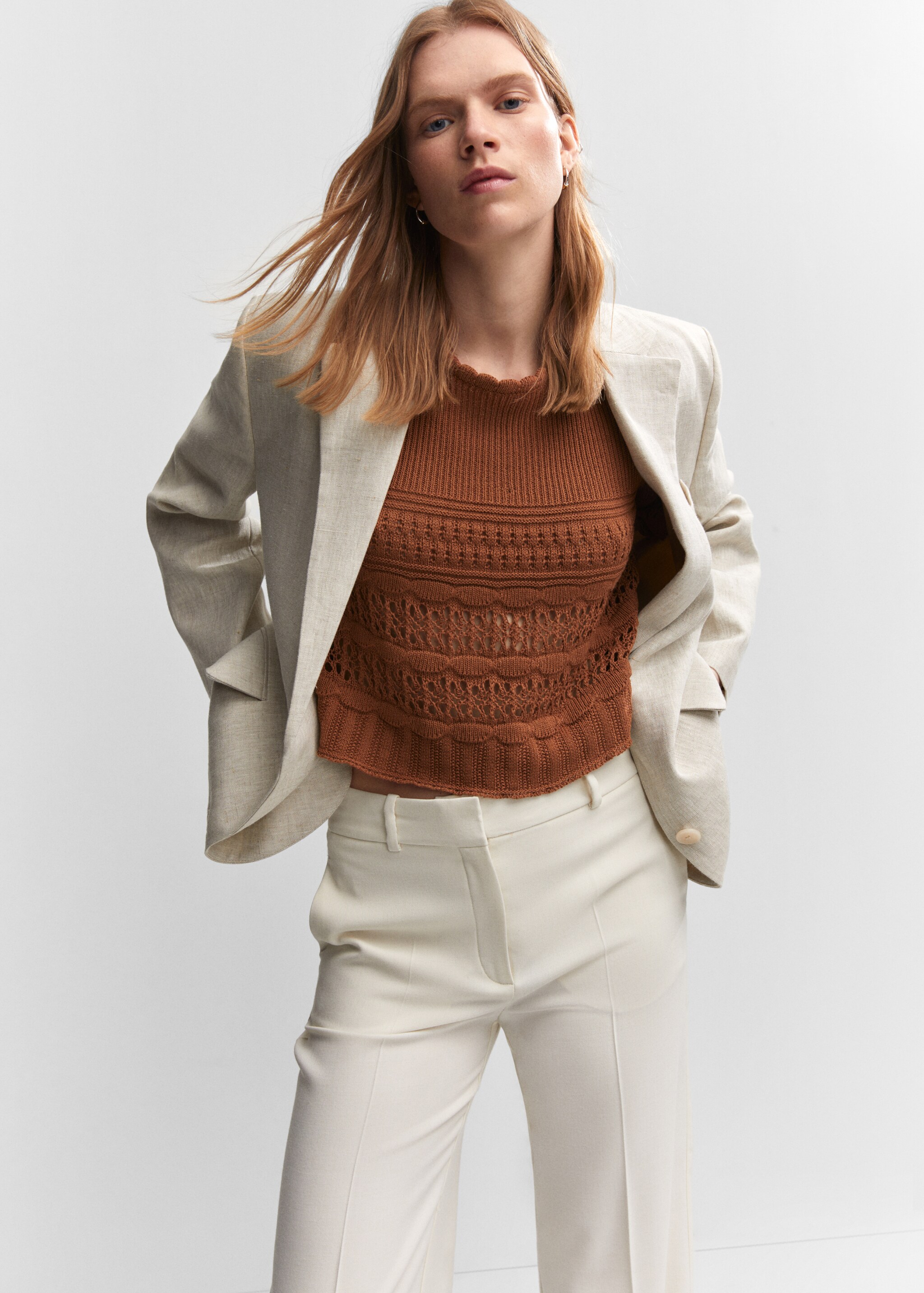 Openwork sweater with flared sleeves - Details of the article 2