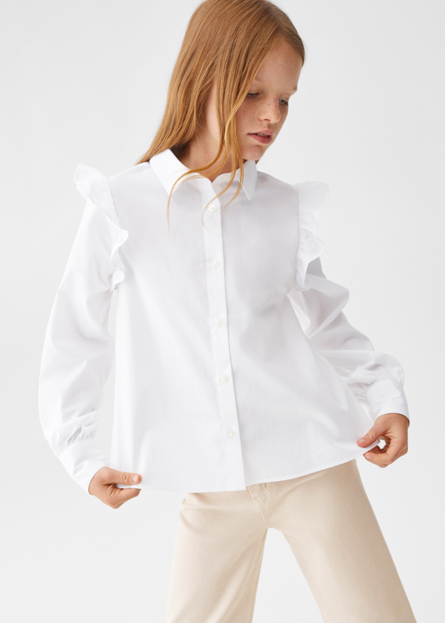 Camisa algodón volantes - Plano medio