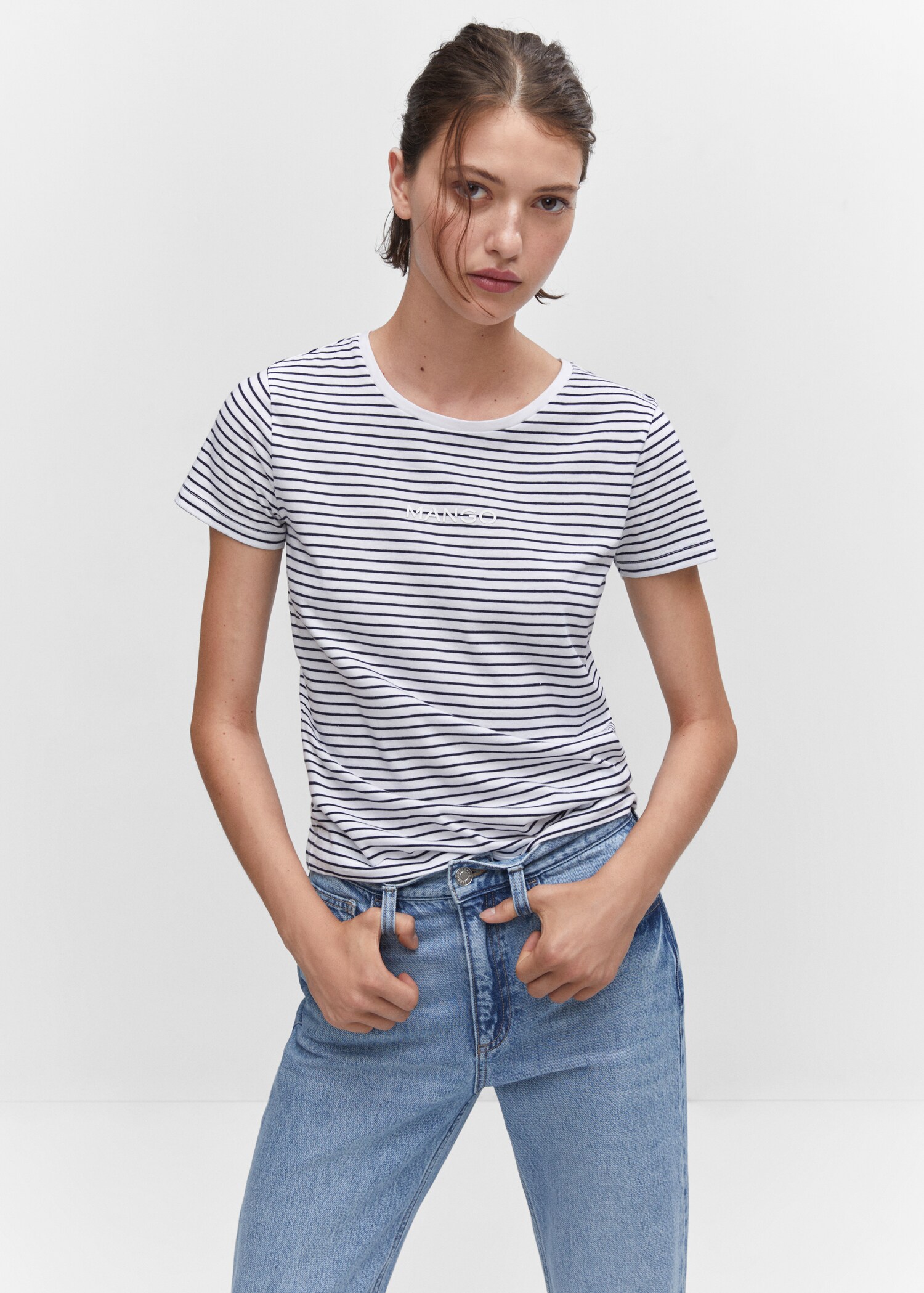 Striped logo T-shirt - Medium plane
