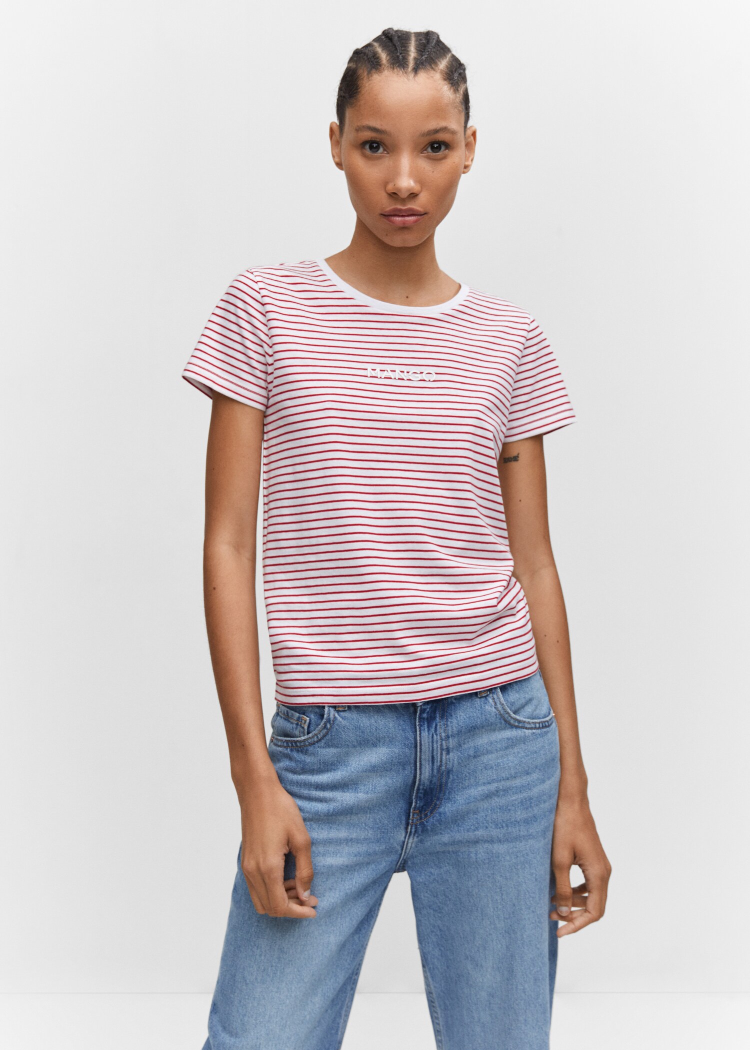 Striped logo T-shirt - Medium plane