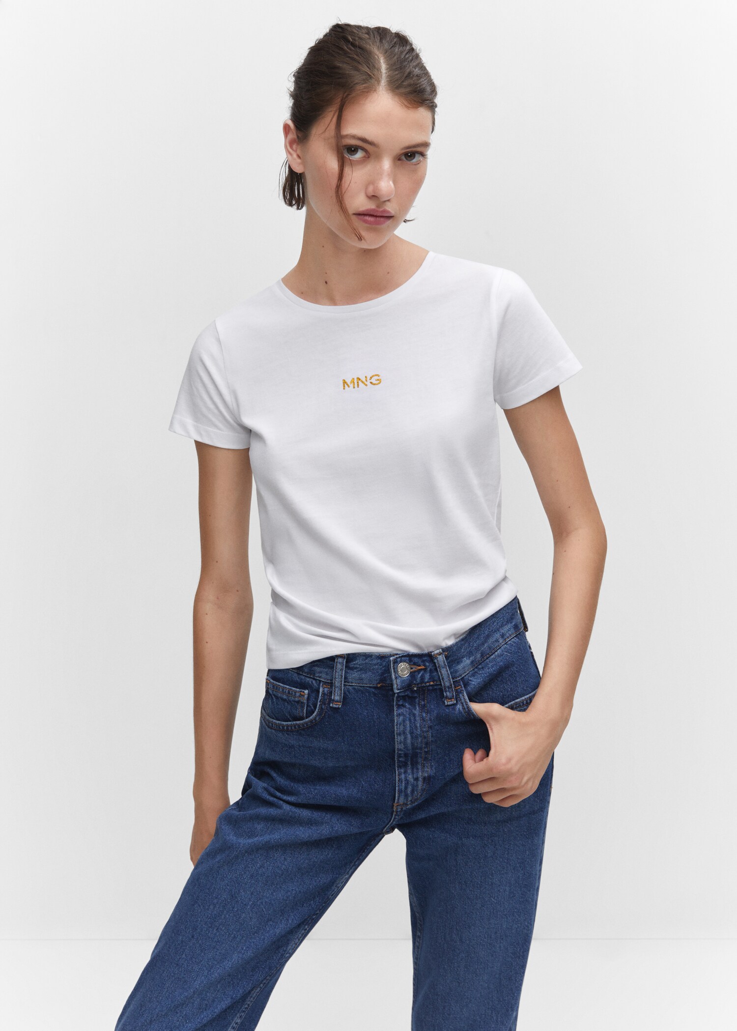Metallic logo T-shirt - Medium plane