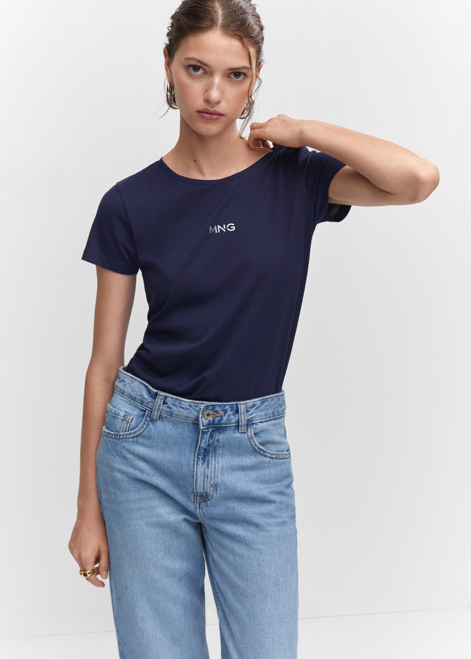 Metallic logo T-shirt - Medium plane