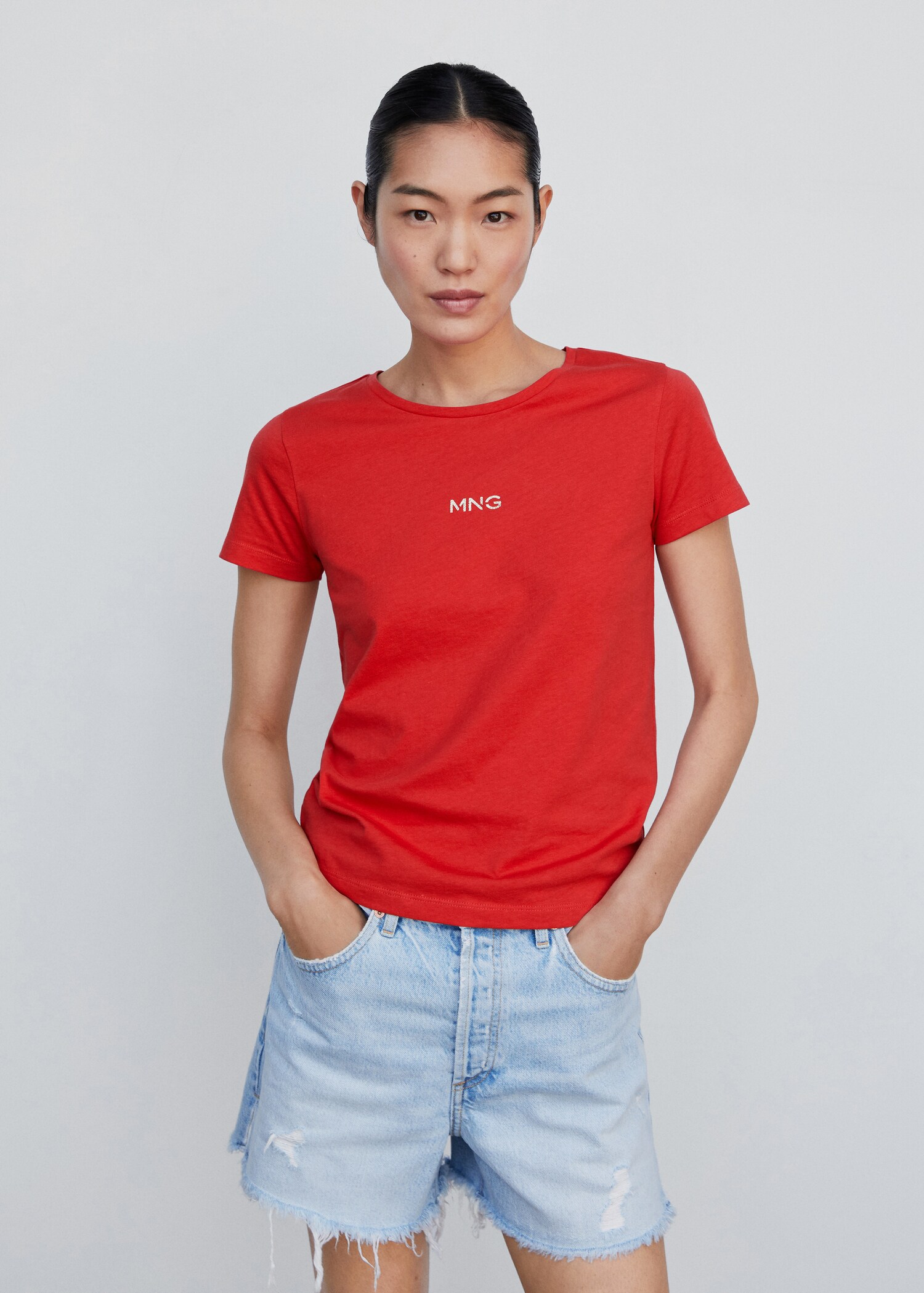 Metallic logo T-shirt - Medium plane