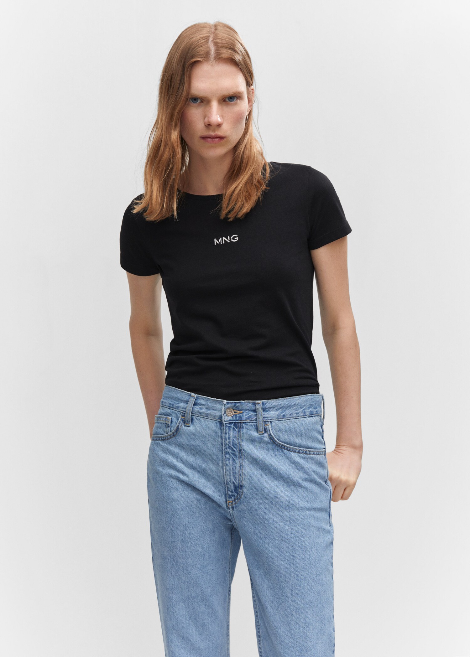 Metallic logo T-shirt - Medium plane