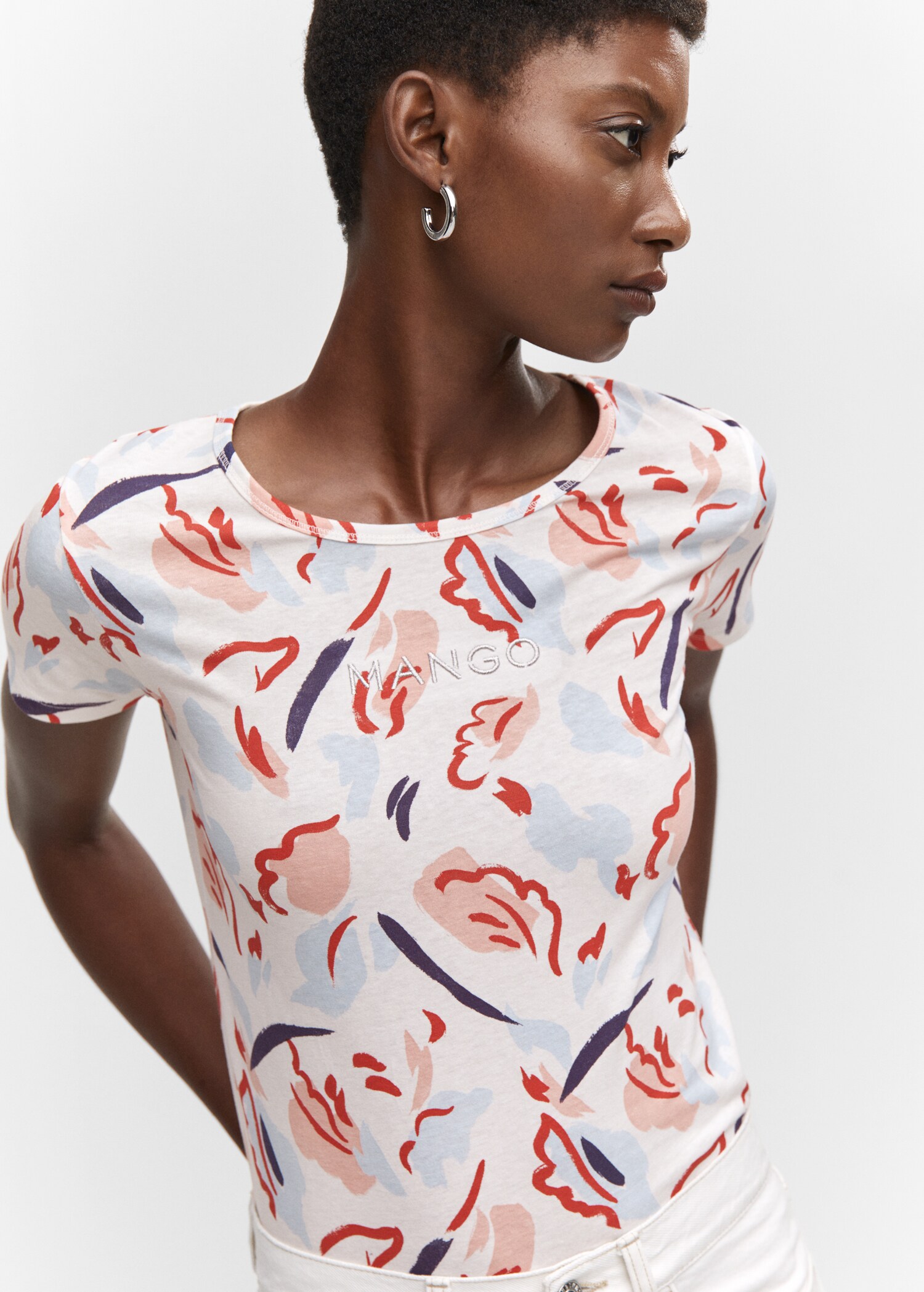 T-shirt imprimé logo brodé - Détail de l'article 1