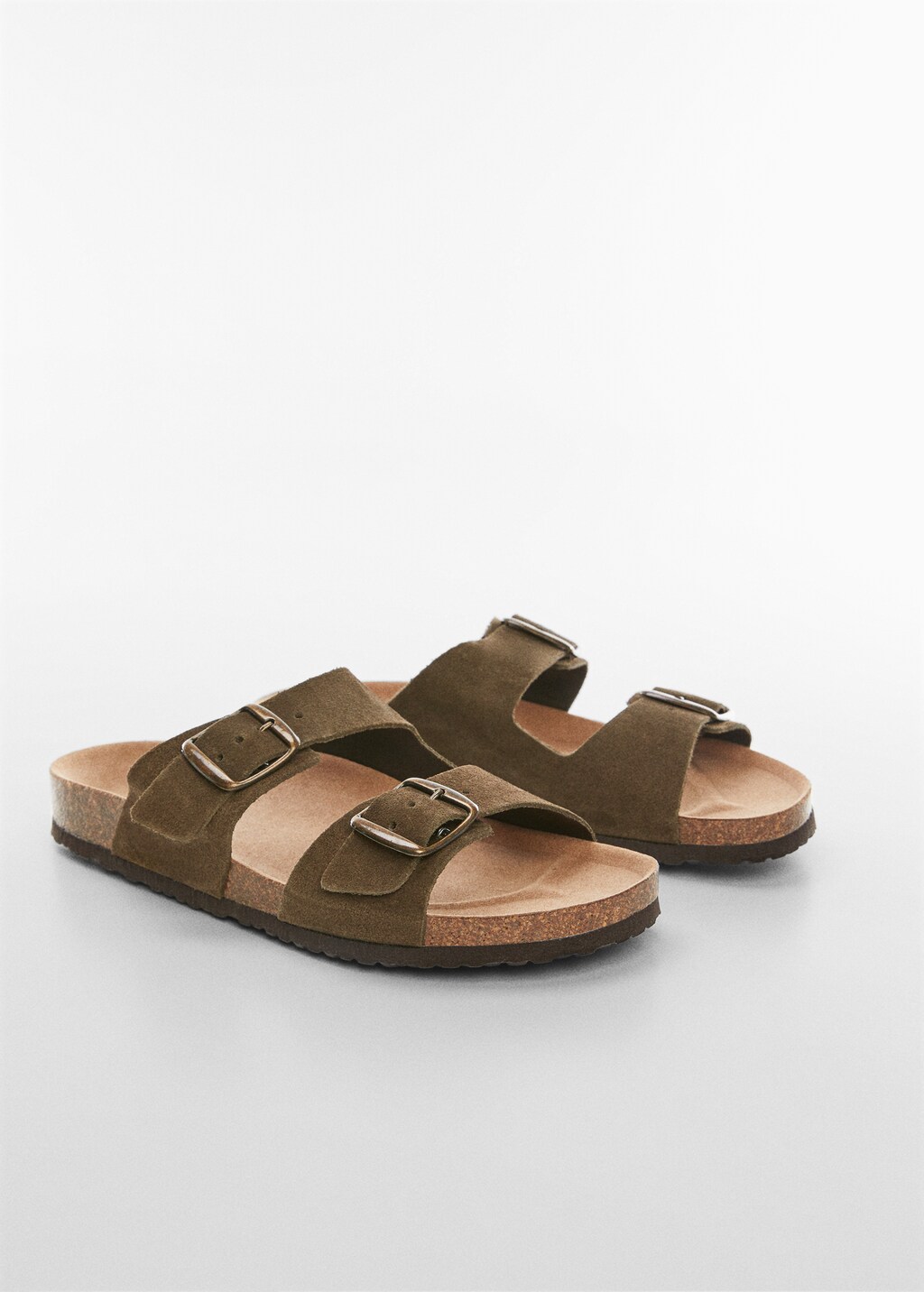 【日本入手困難】Brushed leather sandals with buckle Split leather sandals with buckle - Men | MANGO Georgia