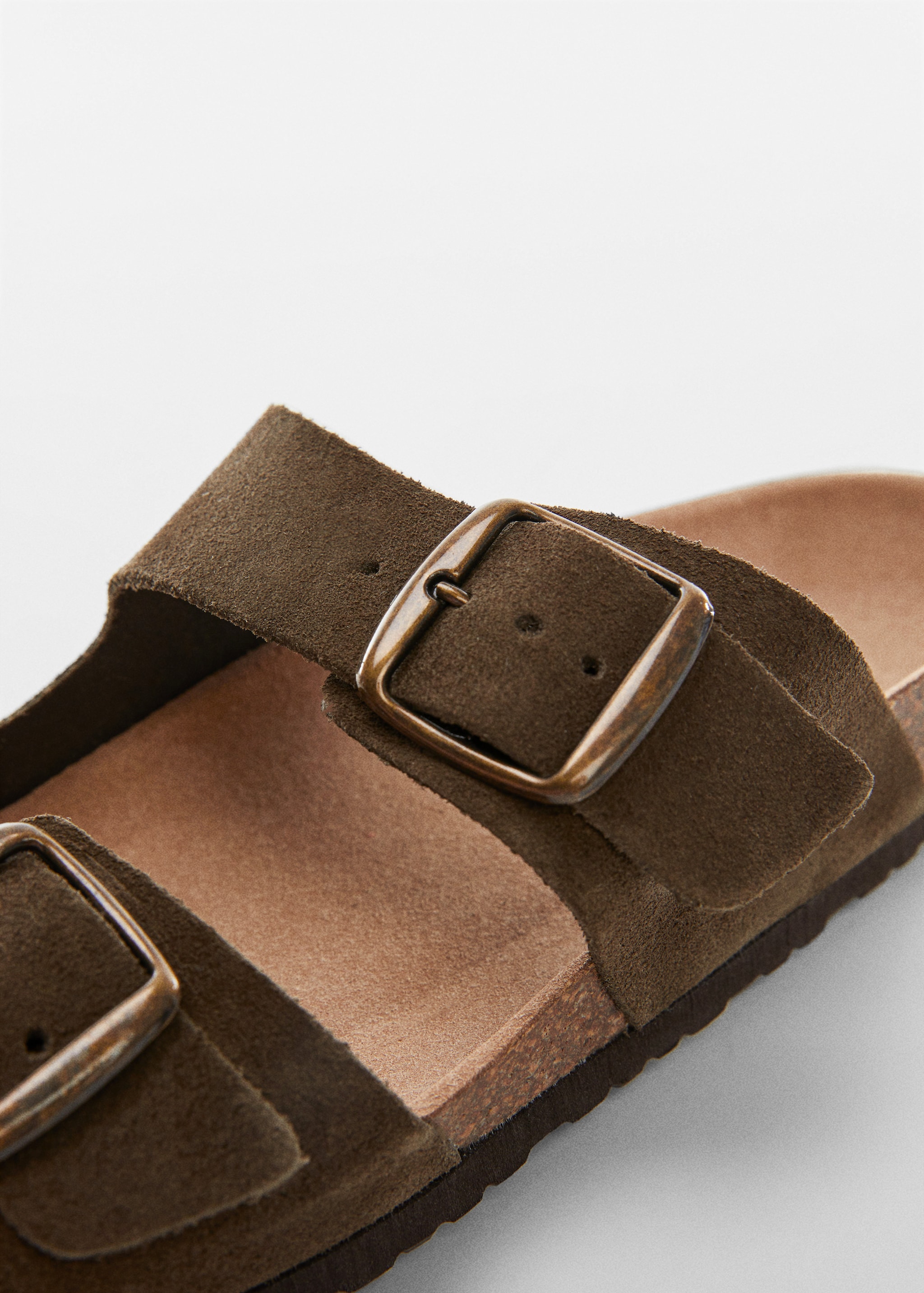 Split leather sandals with buckle - Details of the article 1