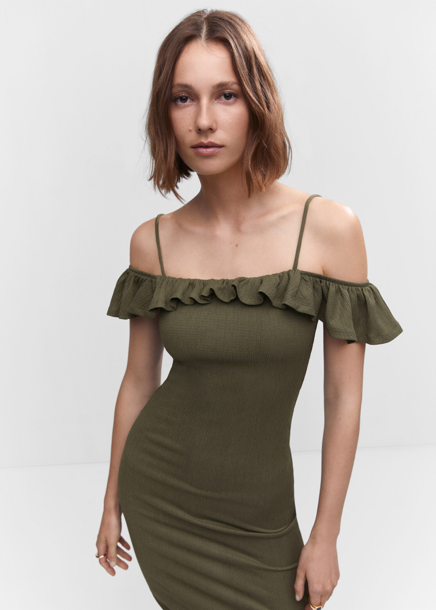 Textured ruffled dress - Medium plane