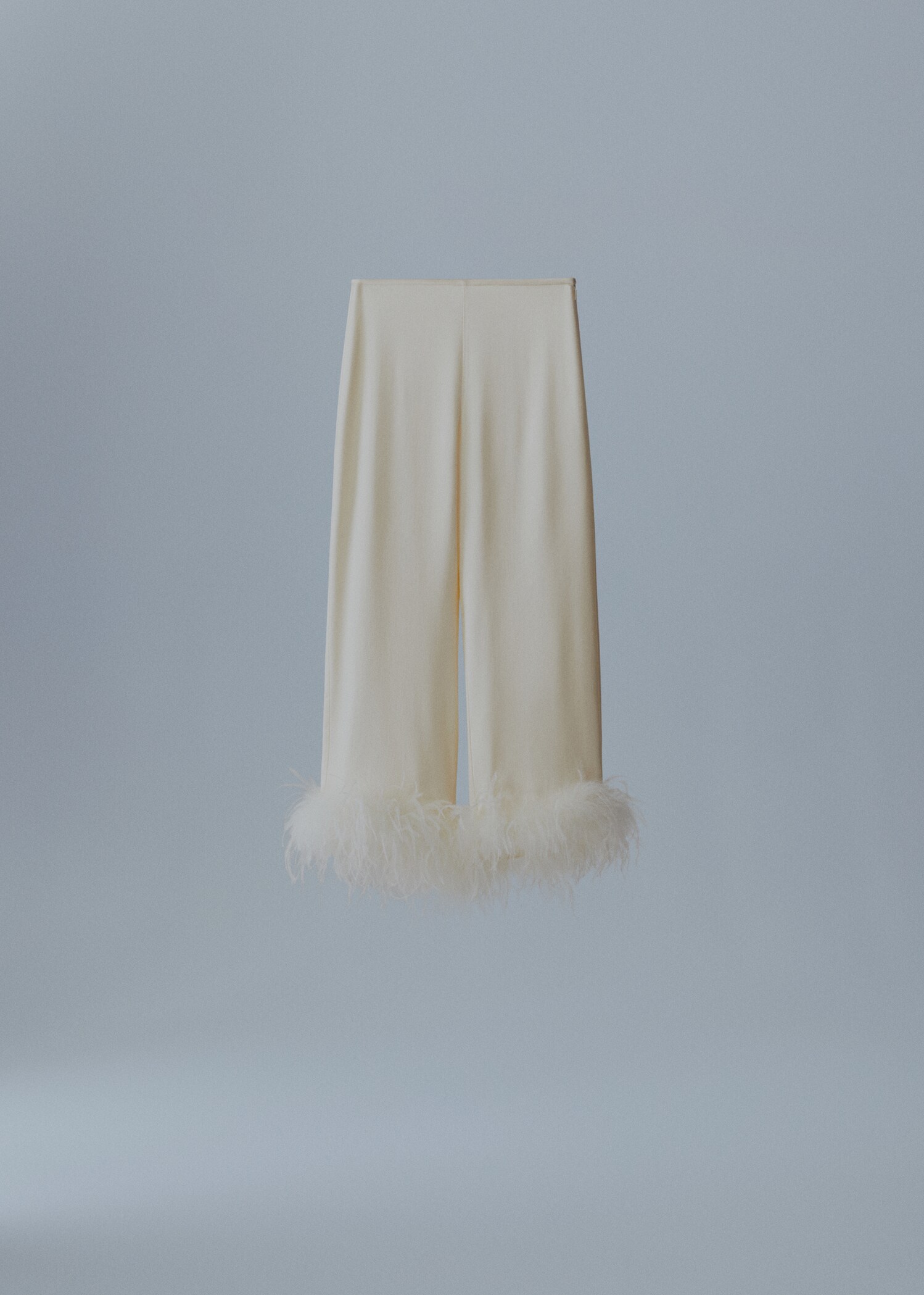 Satijnen broek met verendetail - Artikel zonder model