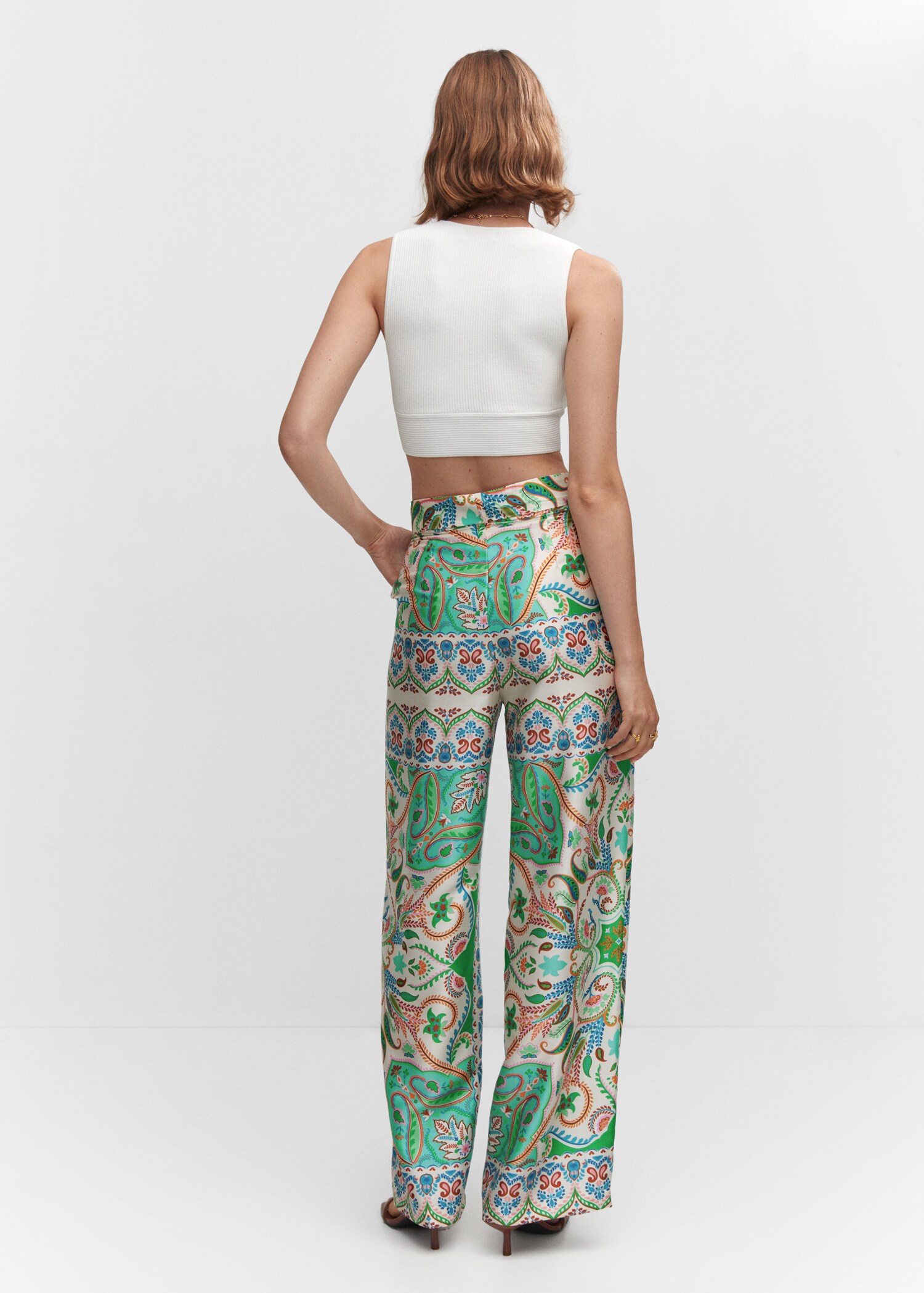 Satin printed pants - Reverse of the article