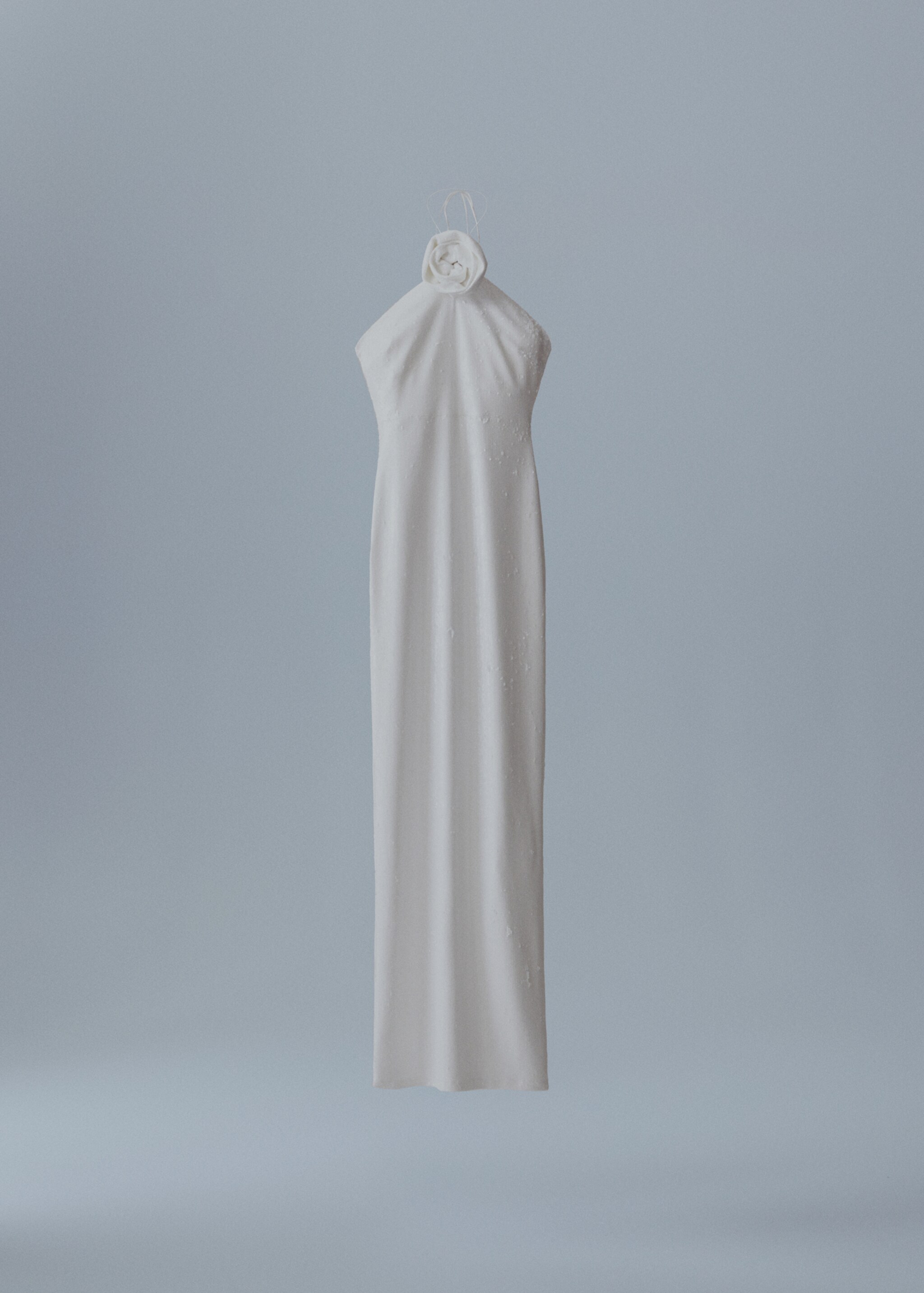 Vestido lentejuelas maxi flor - Artículo sin modelo, Blanco. Ref: 57001098-00.