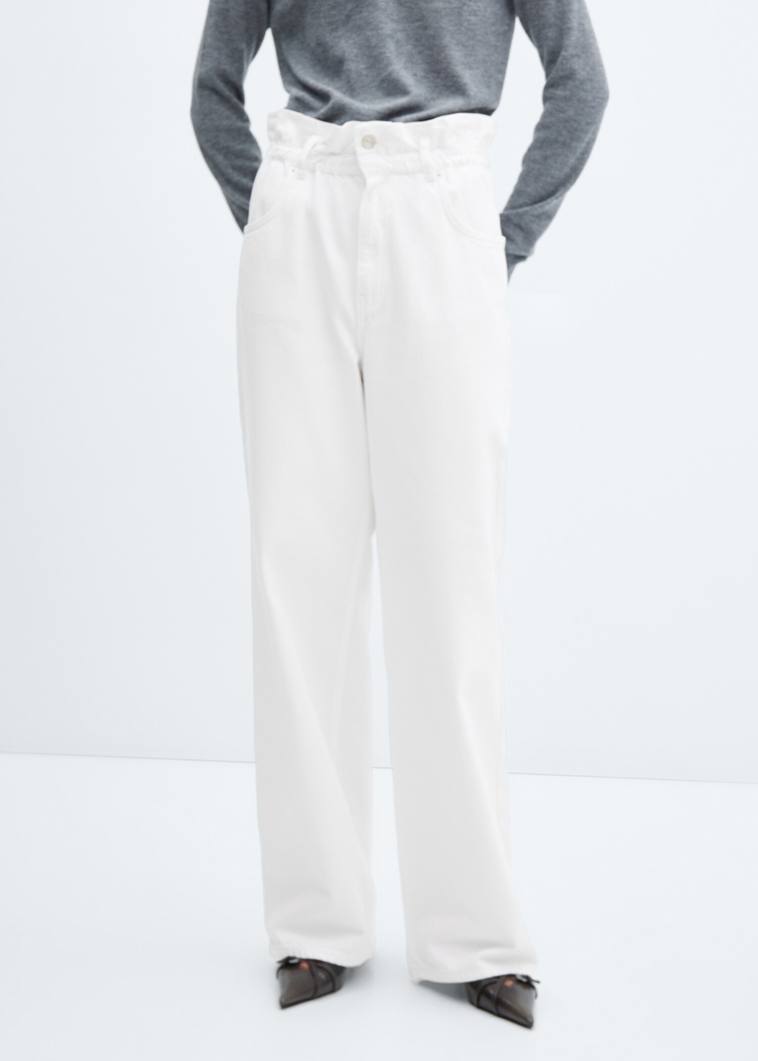 Slouchy jeans met elastische tailleband - Middenvlak