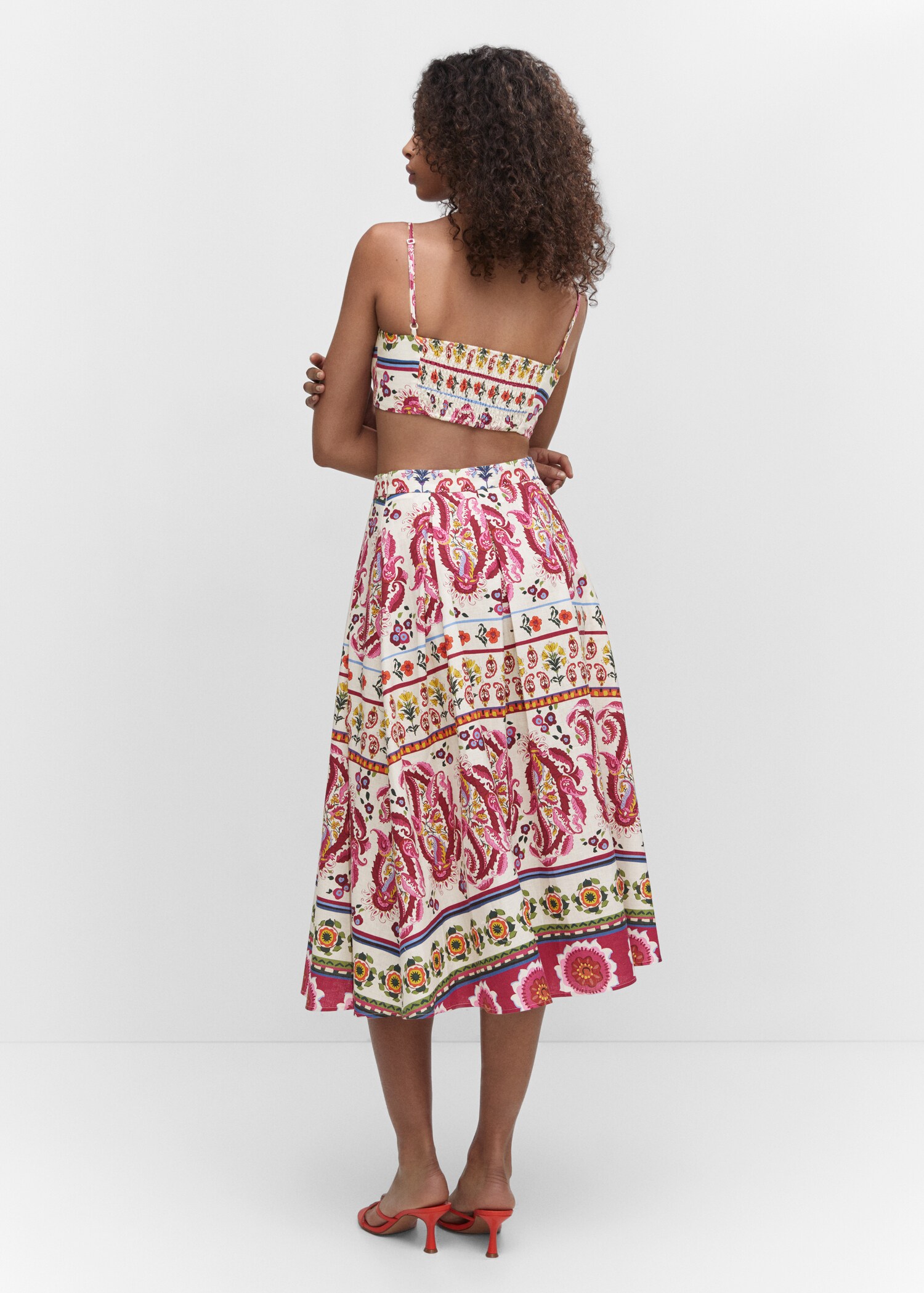 Falda lino estampada - Reverso del artículo