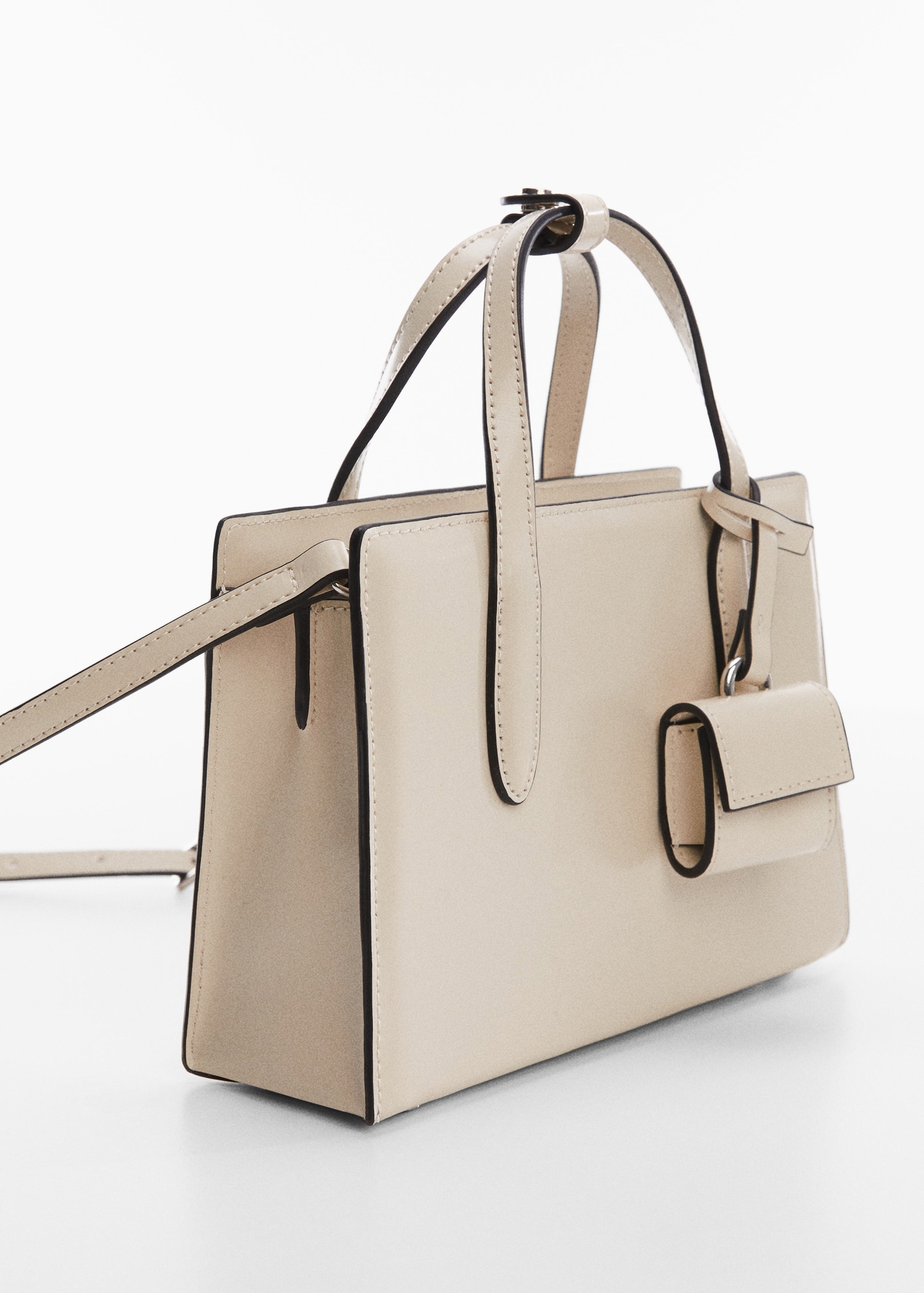 Saffiano-effect small shopper bag MANGO Syria - Main Image