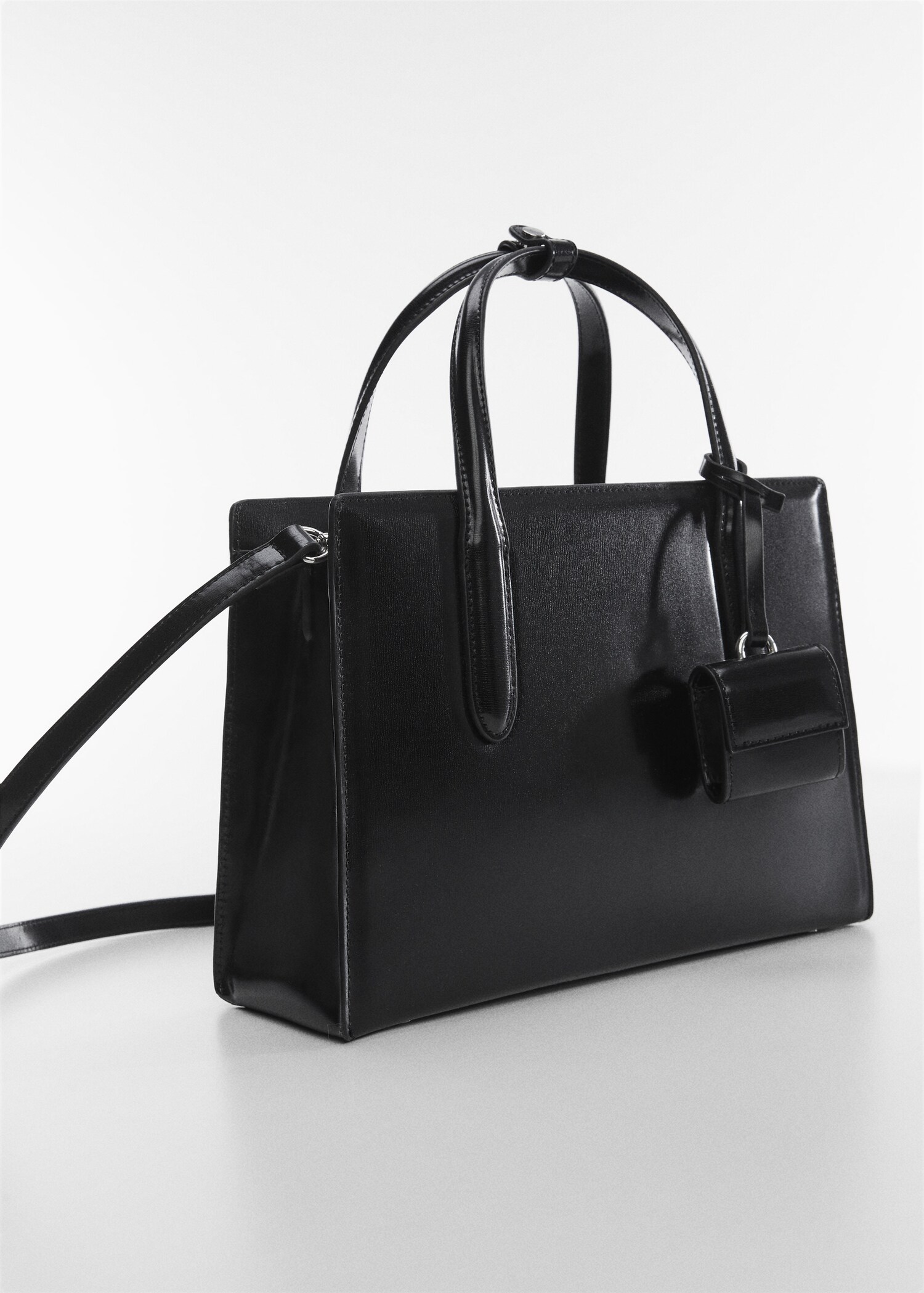 Saffiano-effect shopper bag - Plan mediu