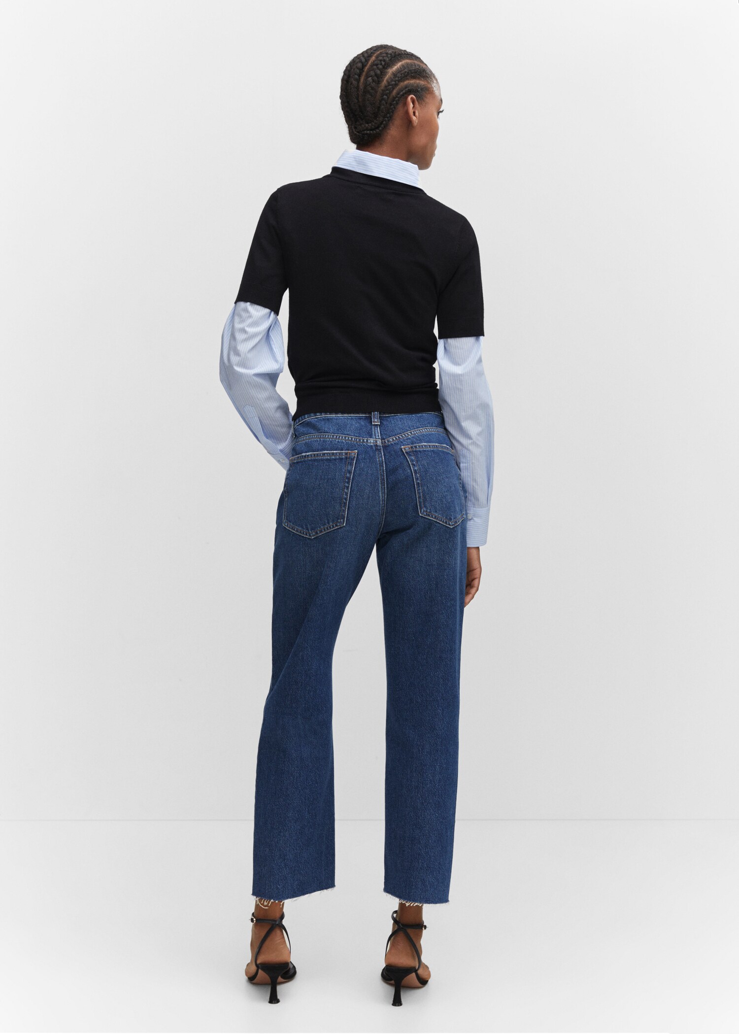 Jeans rectos crop - Reverso del artículo