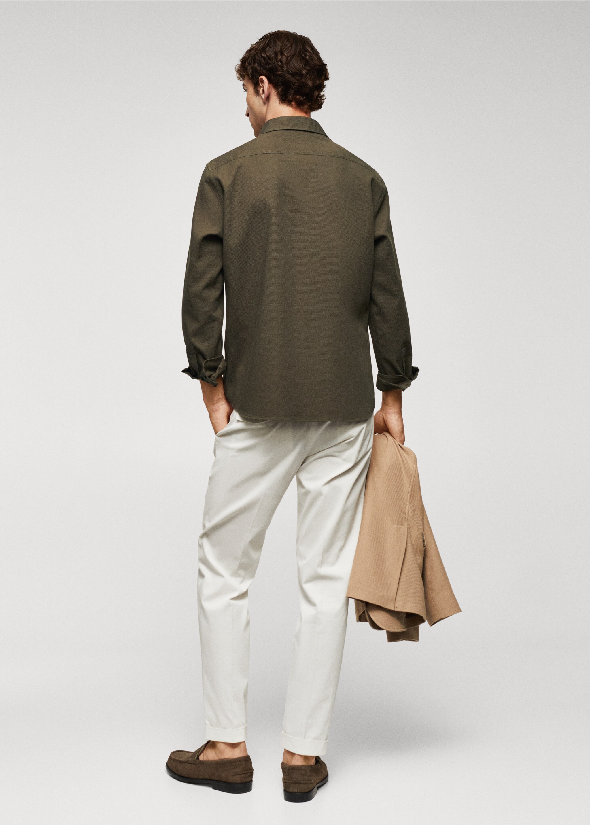 Slim-fit cotton structured shirt - Reverse of the article