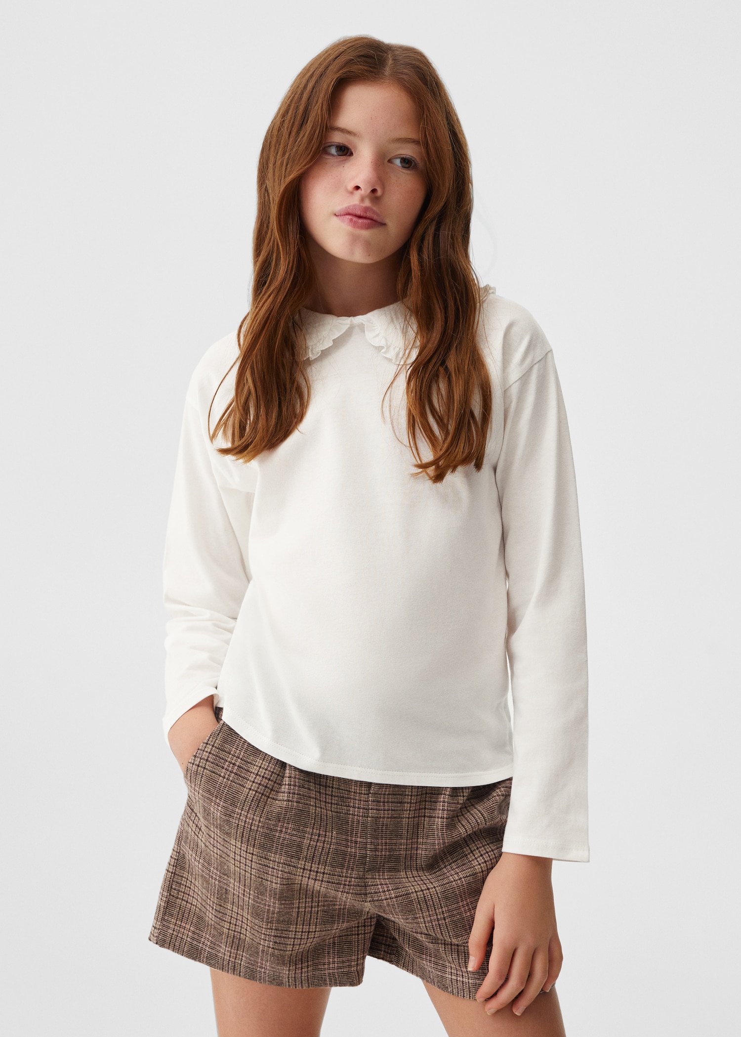 T-shirt coton col Claudine - Plan moyen