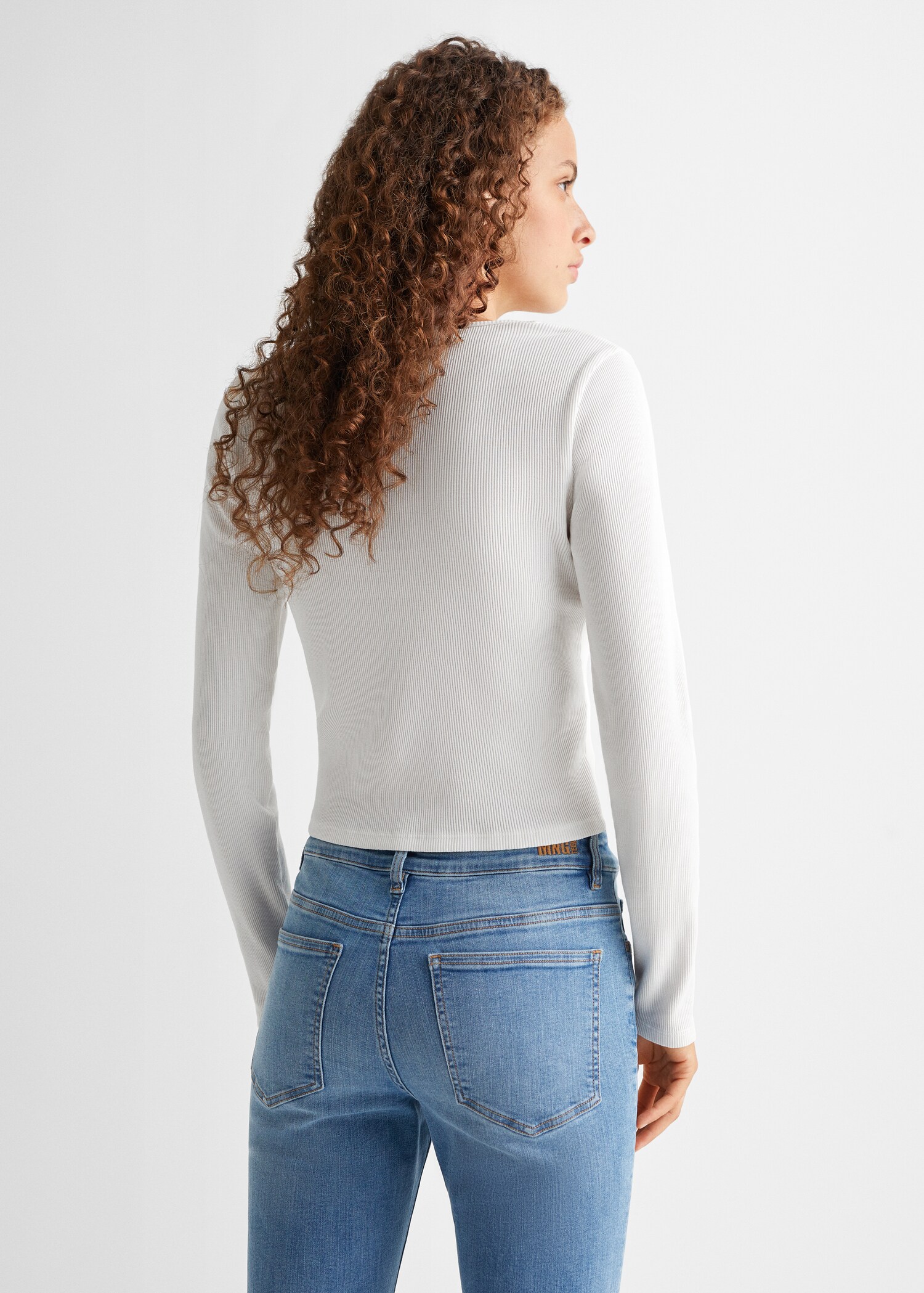 Camiseta manga larga canalé - Reverso del artículo