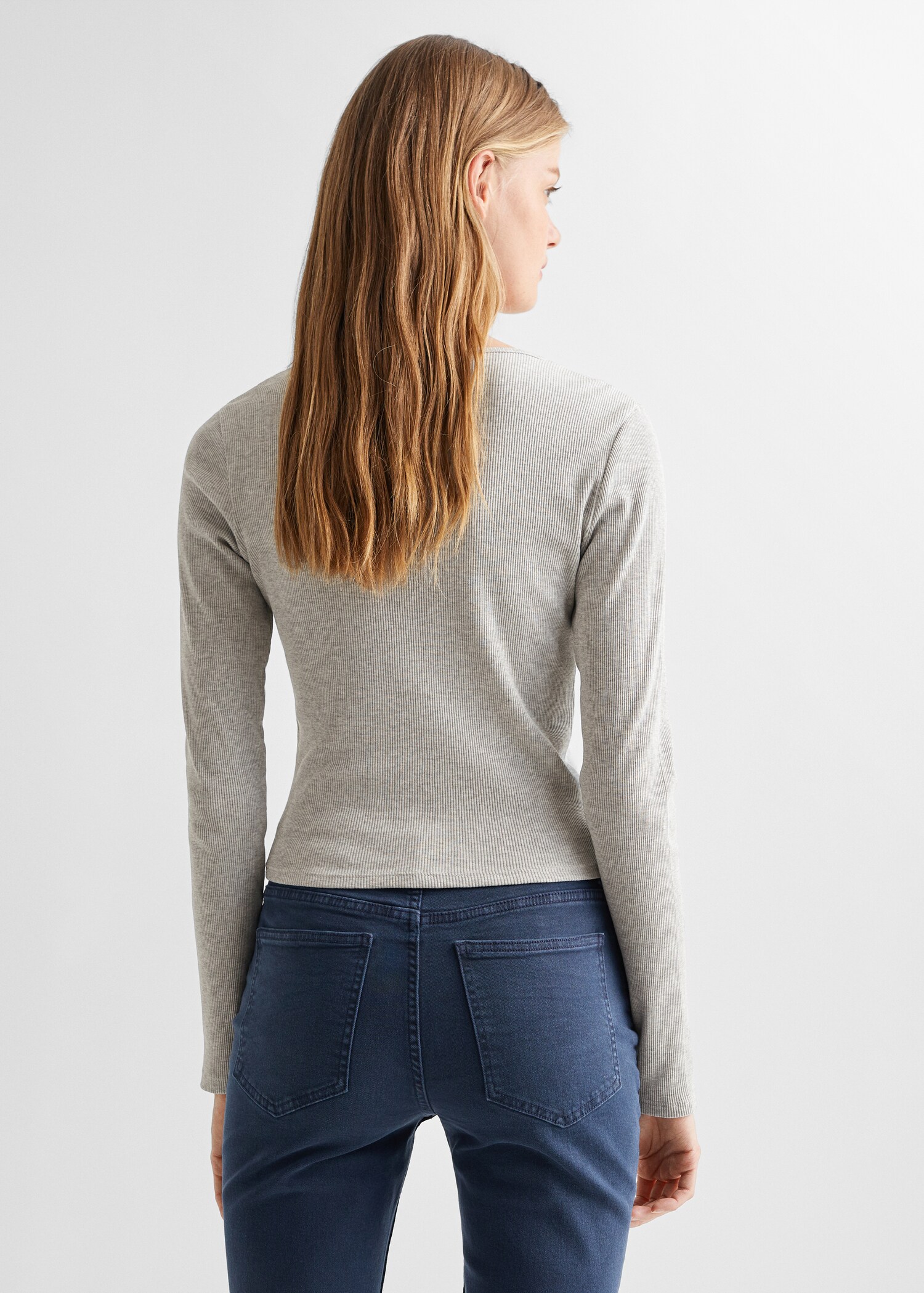 Camiseta manga larga canalé - Reverso del artículo