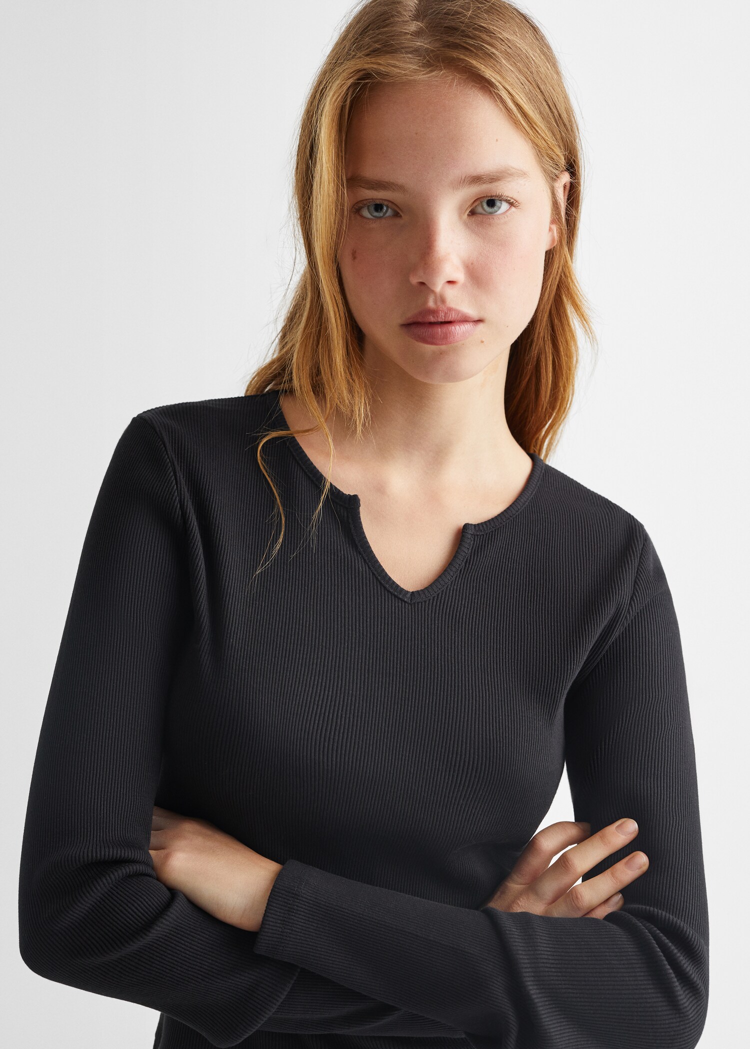 Camiseta manga larga canalé - Detalle del artículo 1