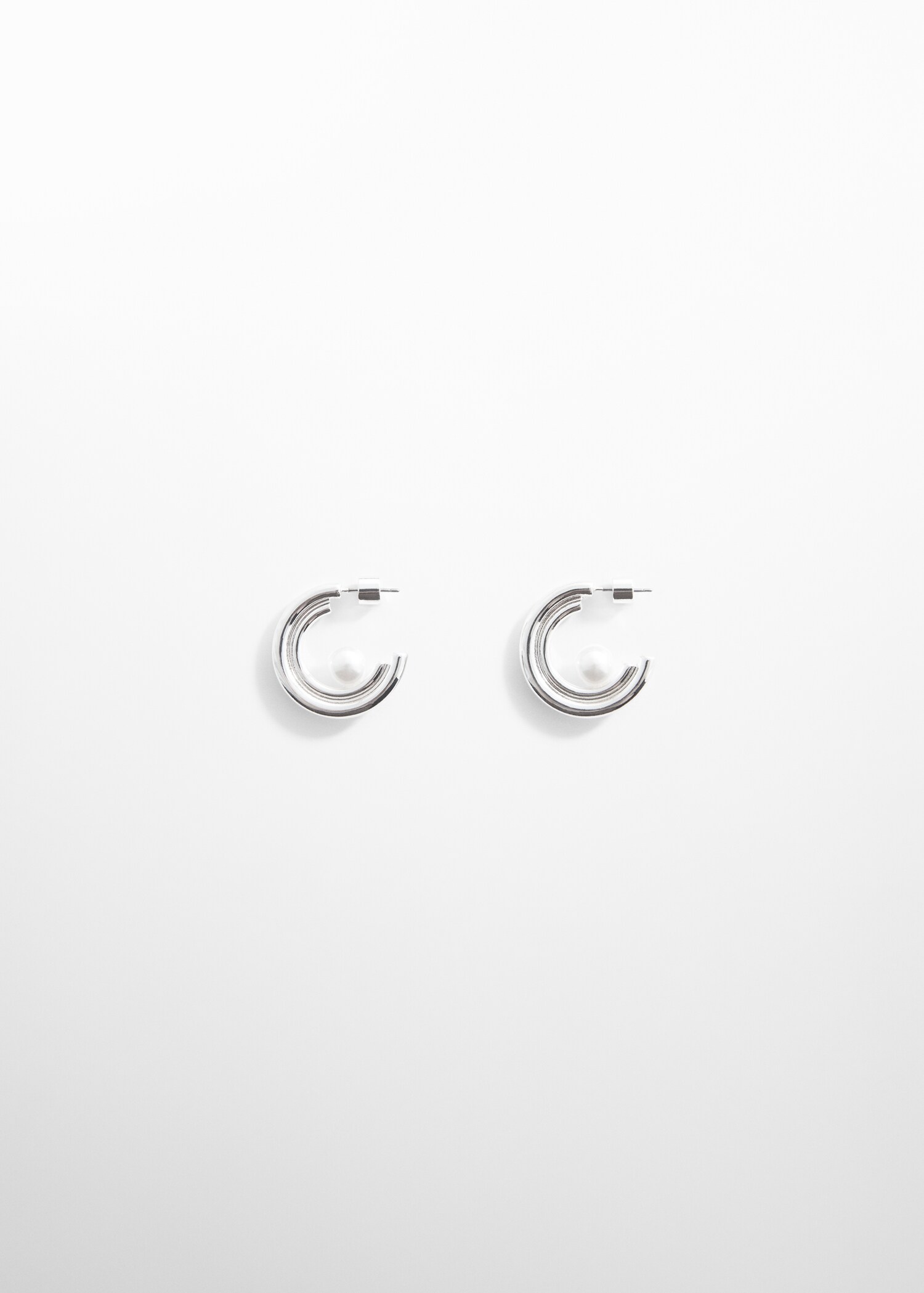 Серьги-кольца с жемчужиной - Изделие без модели