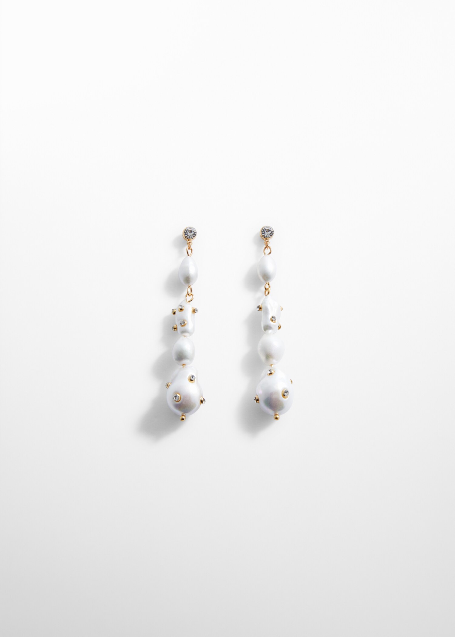 Boucles d'oreilles perles détail strass - Article sans modèle