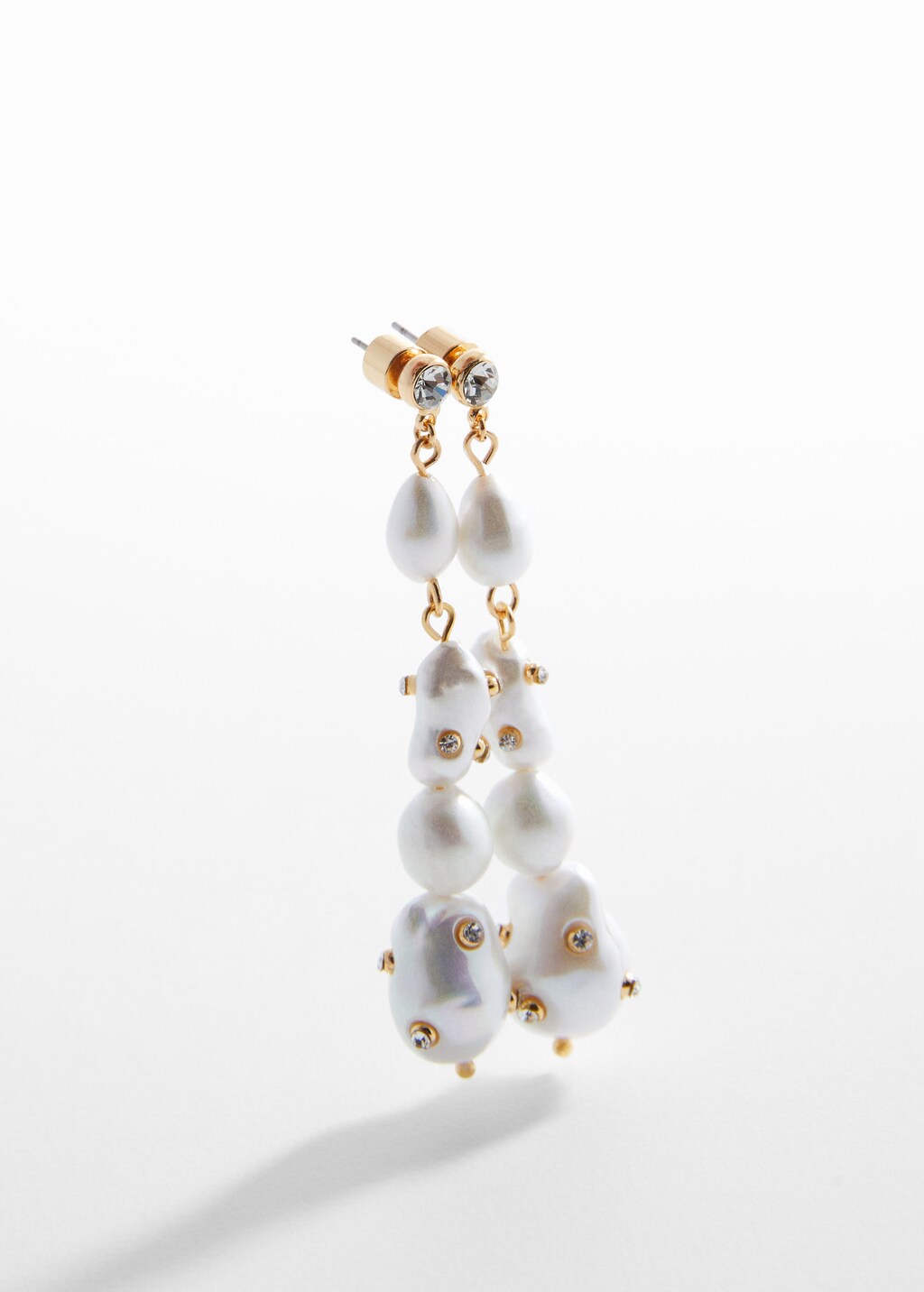 Pearl earrings with rhinestone detail Women MANGO Azerbaijan