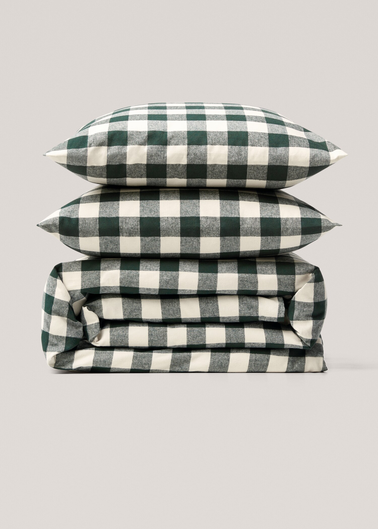 Funda nórdica franela cuadro bicolor Cama 90  - Artículo sin modelo