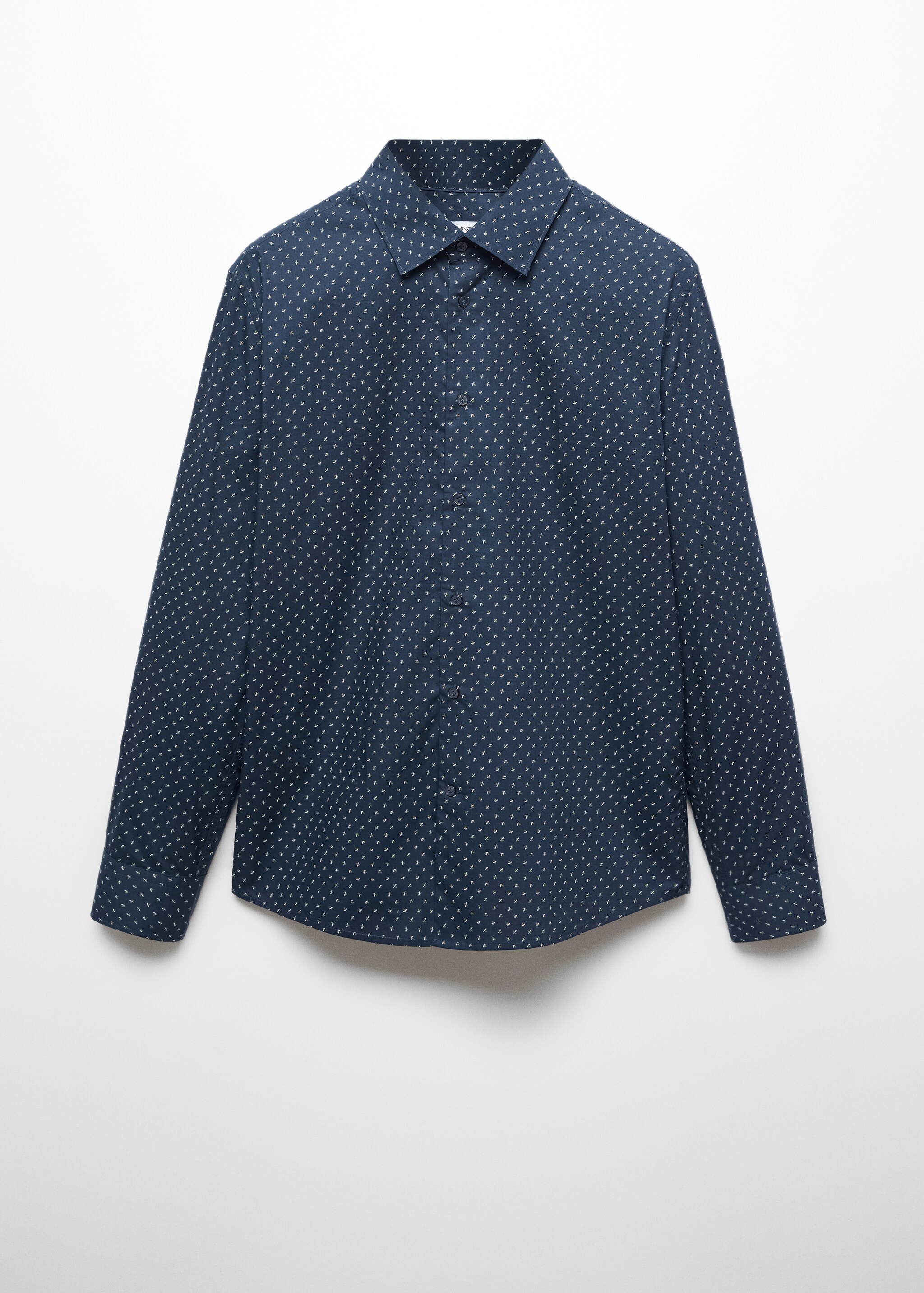 100% cotton shirt with micro-leaf print - Artikel zonder model