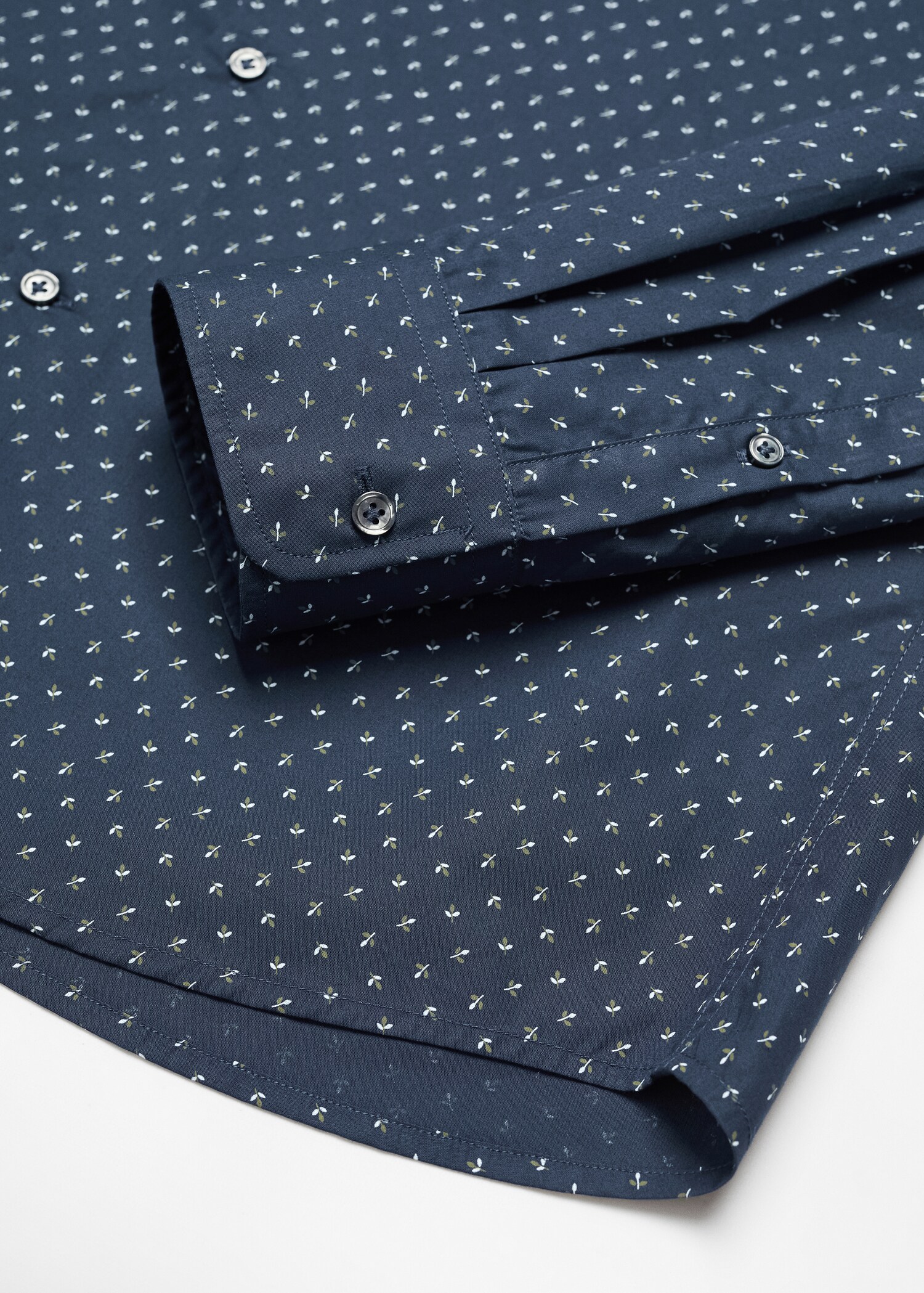 100% cotton shirt with micro-leaf print - Detail van het artikel 8