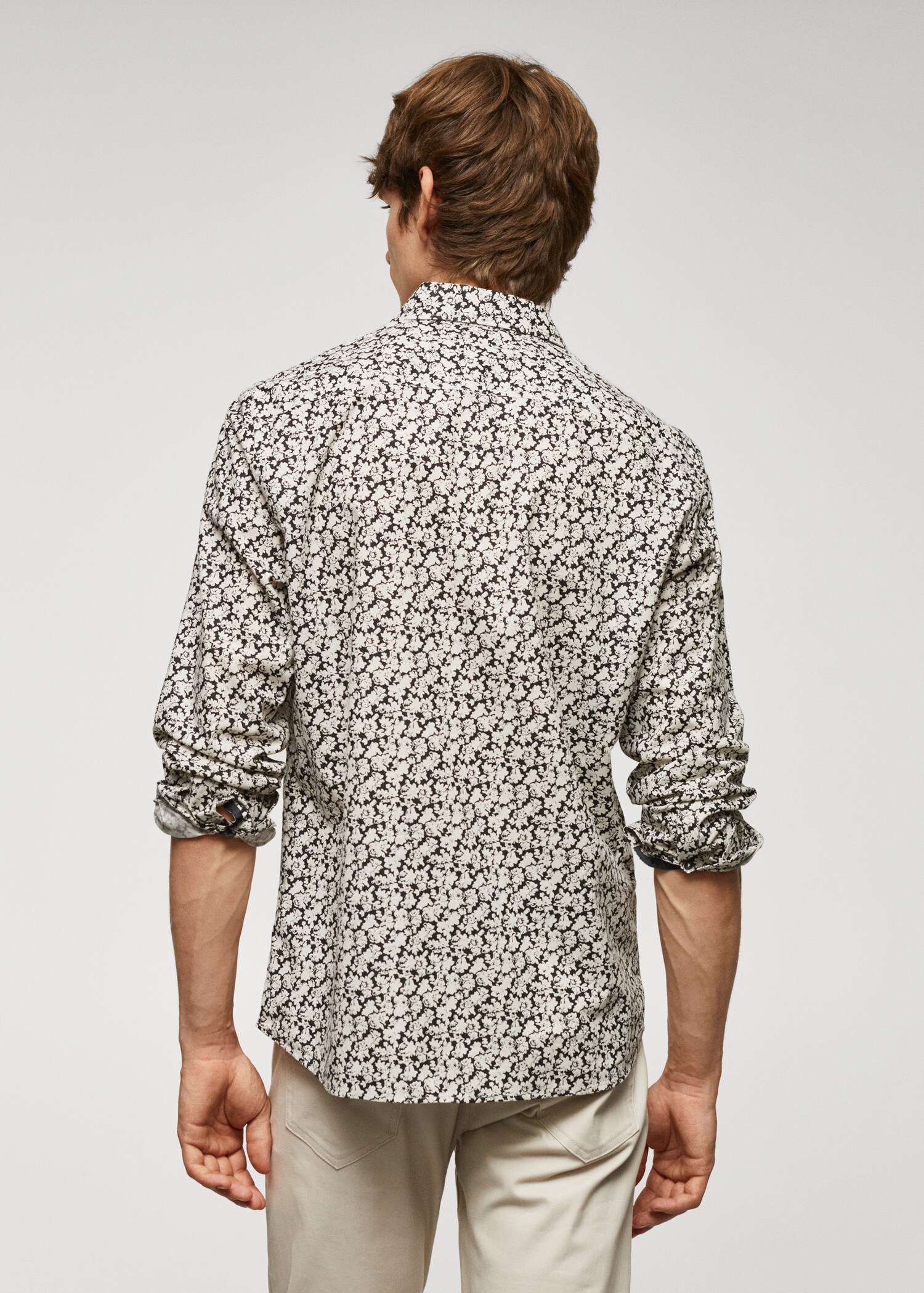 Camisa 100% algodón estampado flores - Reverso del artículo