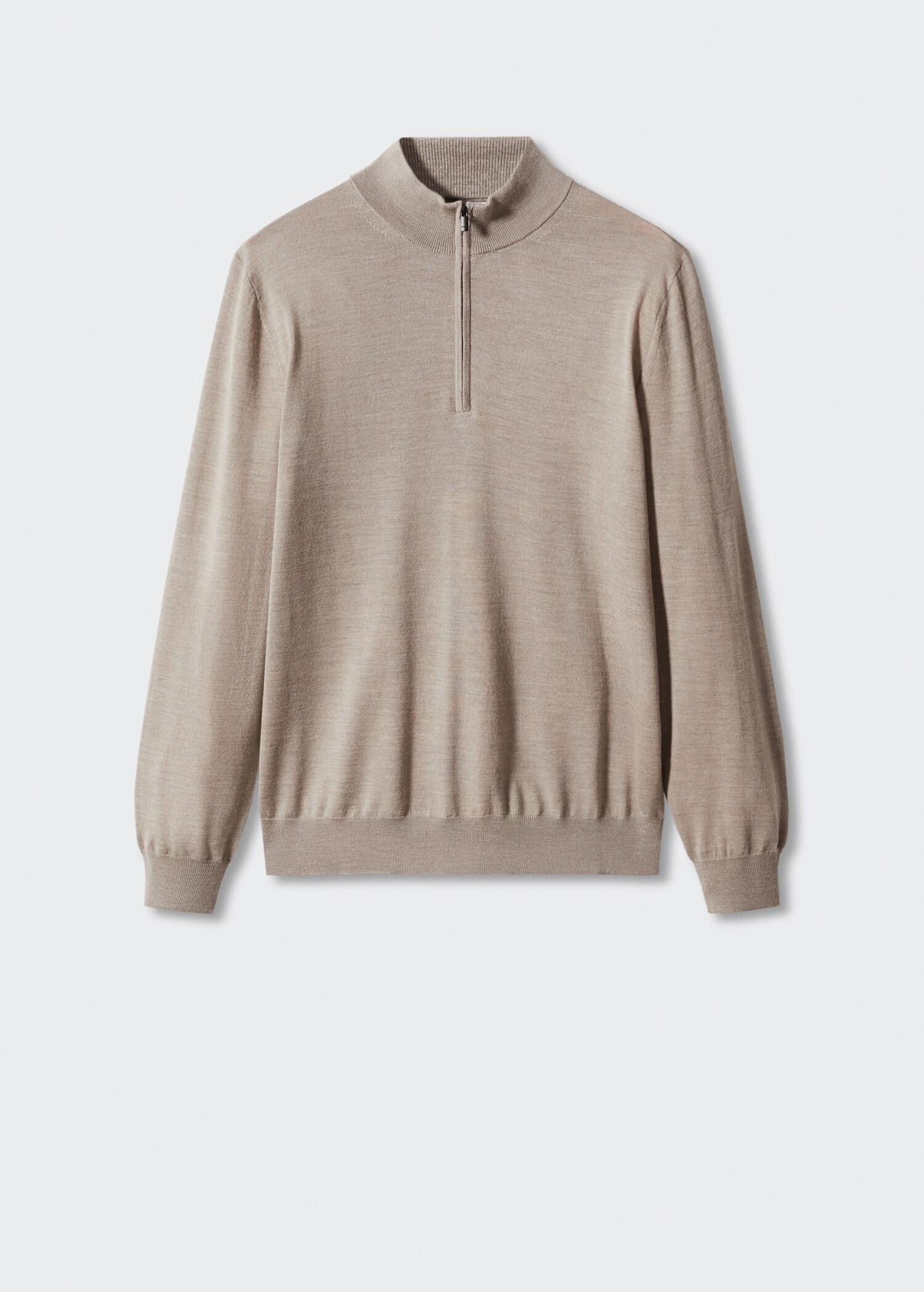 100% merino wool sweater with zip-neck - Article without model