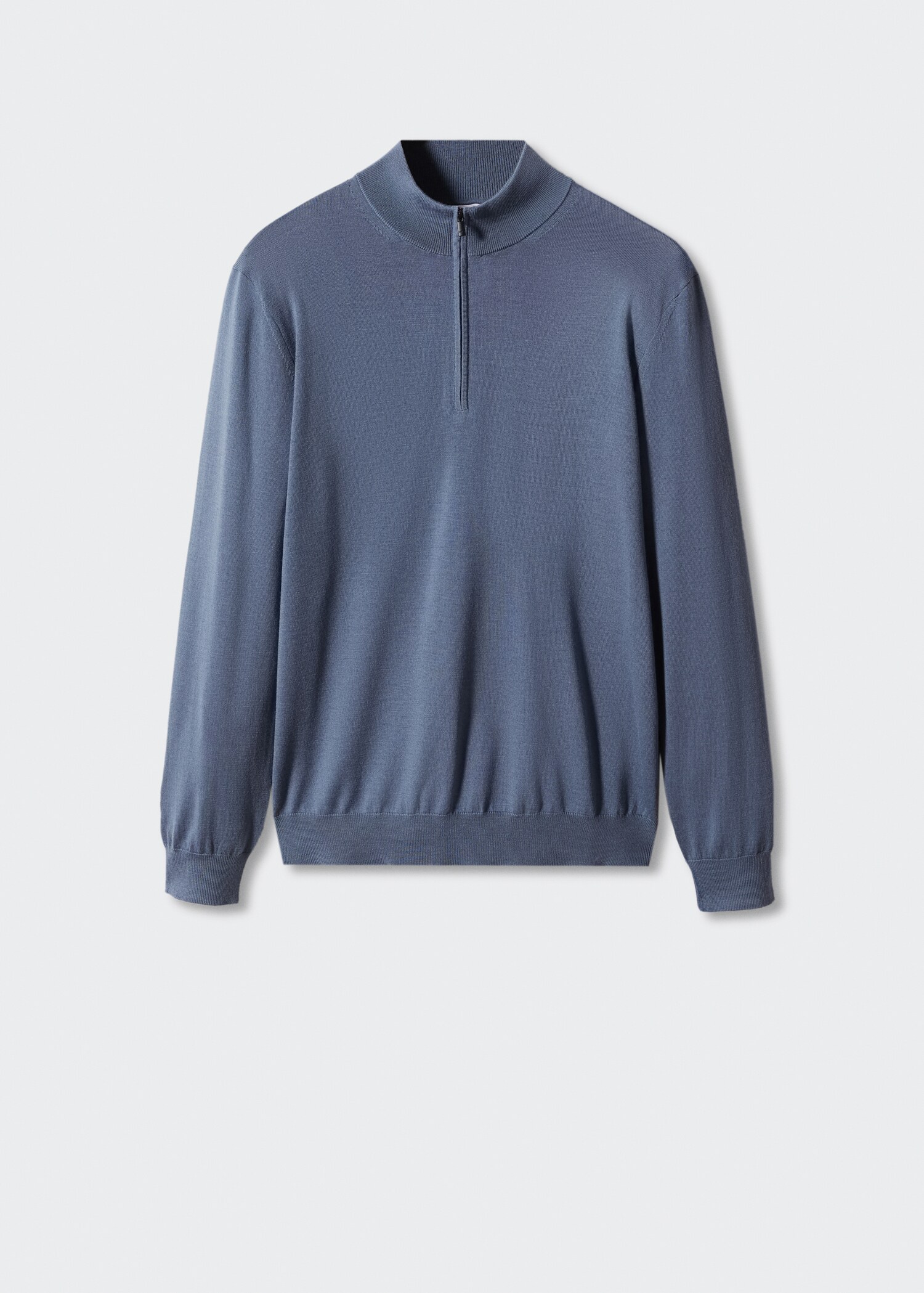 100% merino wool sweater with zip-neck - Article without model