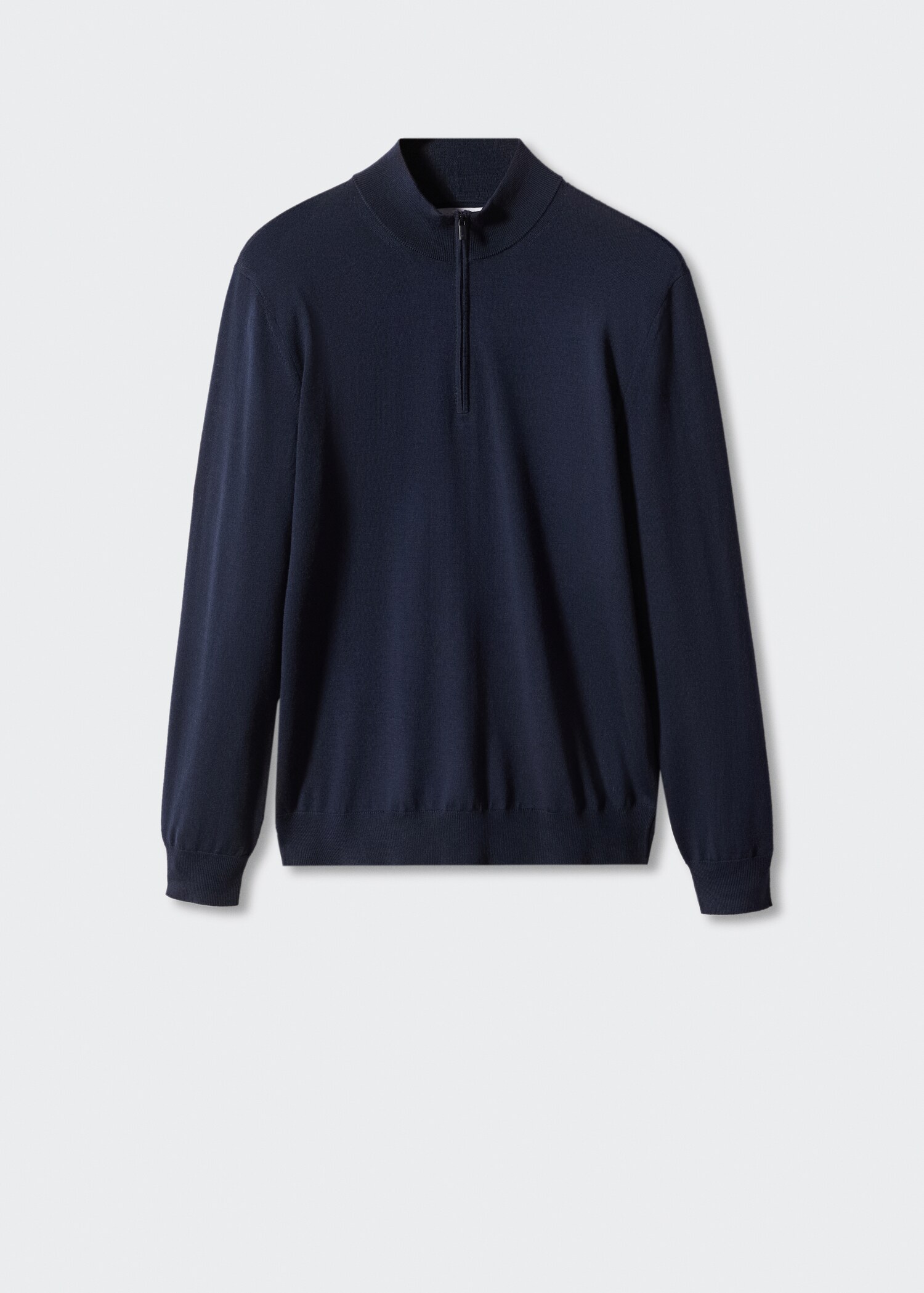 100% merino wool sweater with zip-neck - Article without model