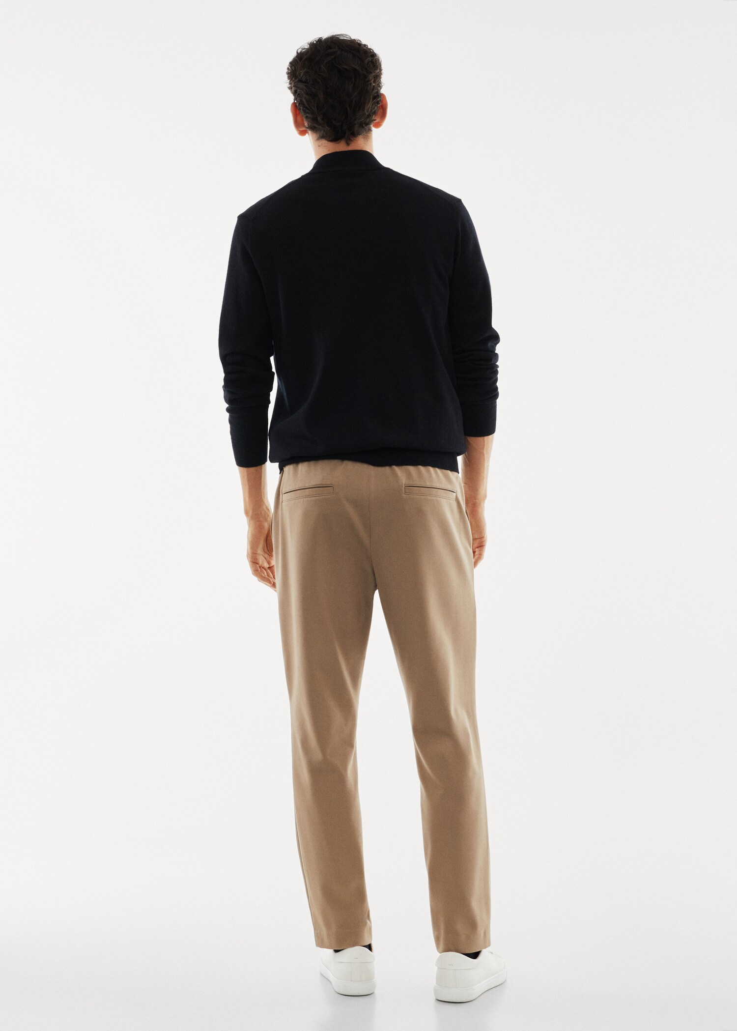 100% merino wool sweater with zip-neck - Reverse of the article