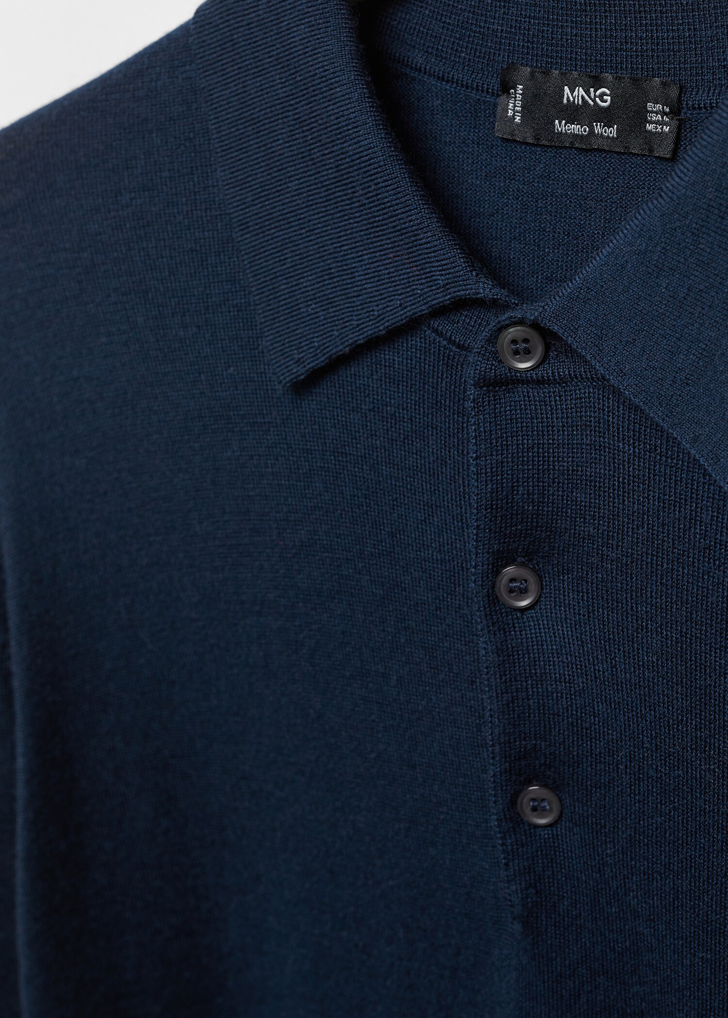 100% merino wool long- sleeved polo shirt - Details of the article 8