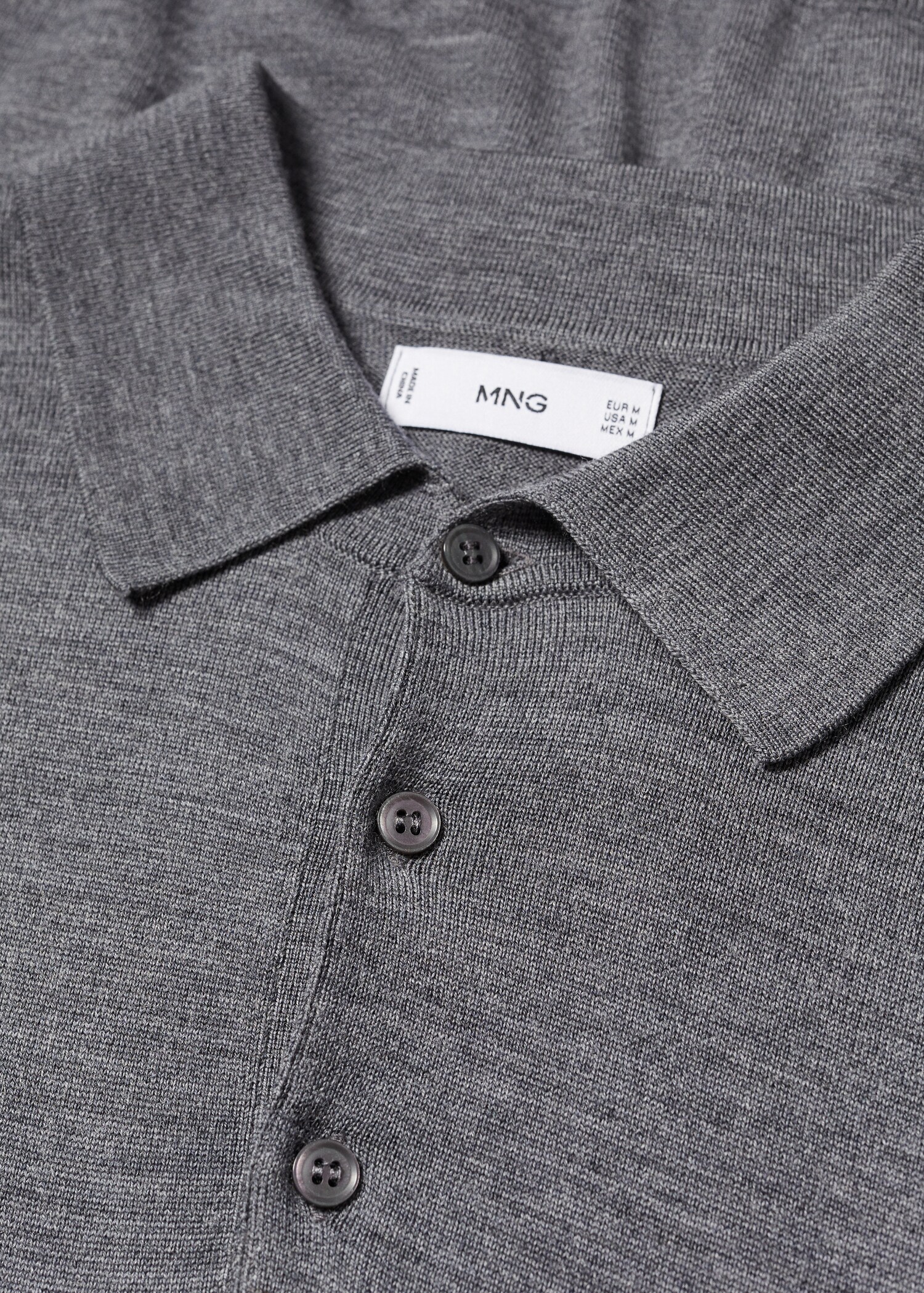 100% merino wool long- sleeved polo shirt - Details of the article 8