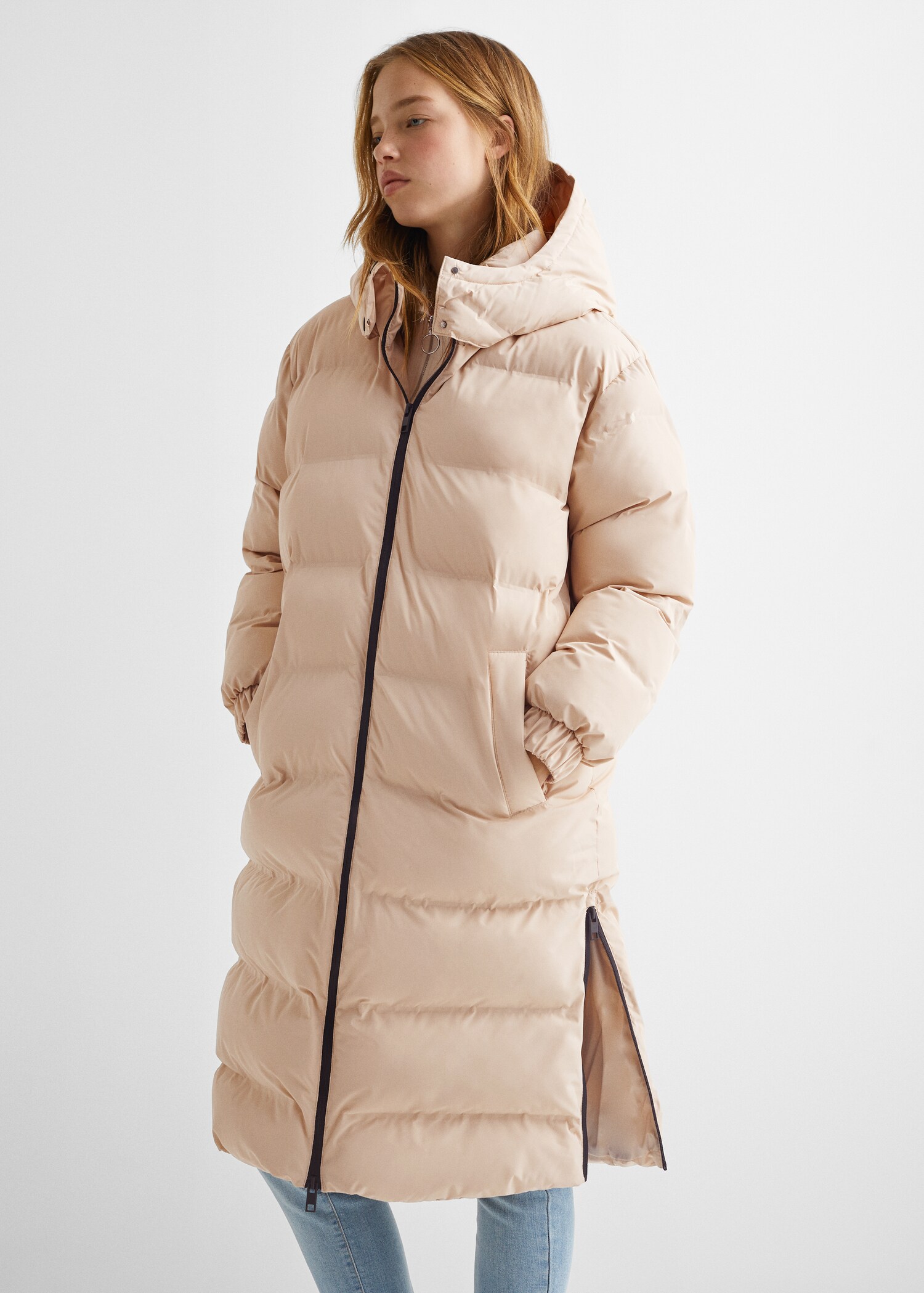 Quilted long coat - Medium plane