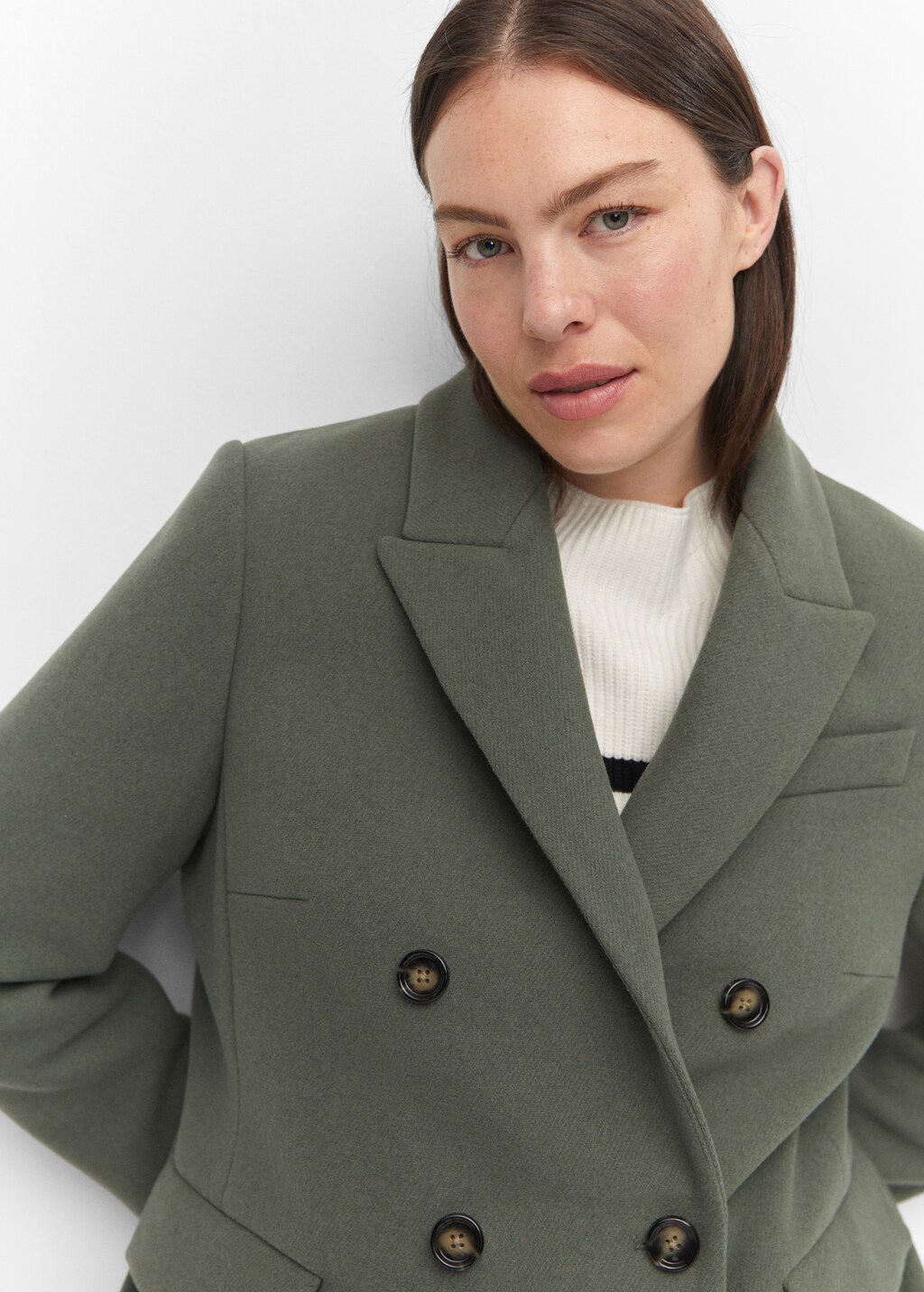 Wool double-breasted coat - Women | MANGO China