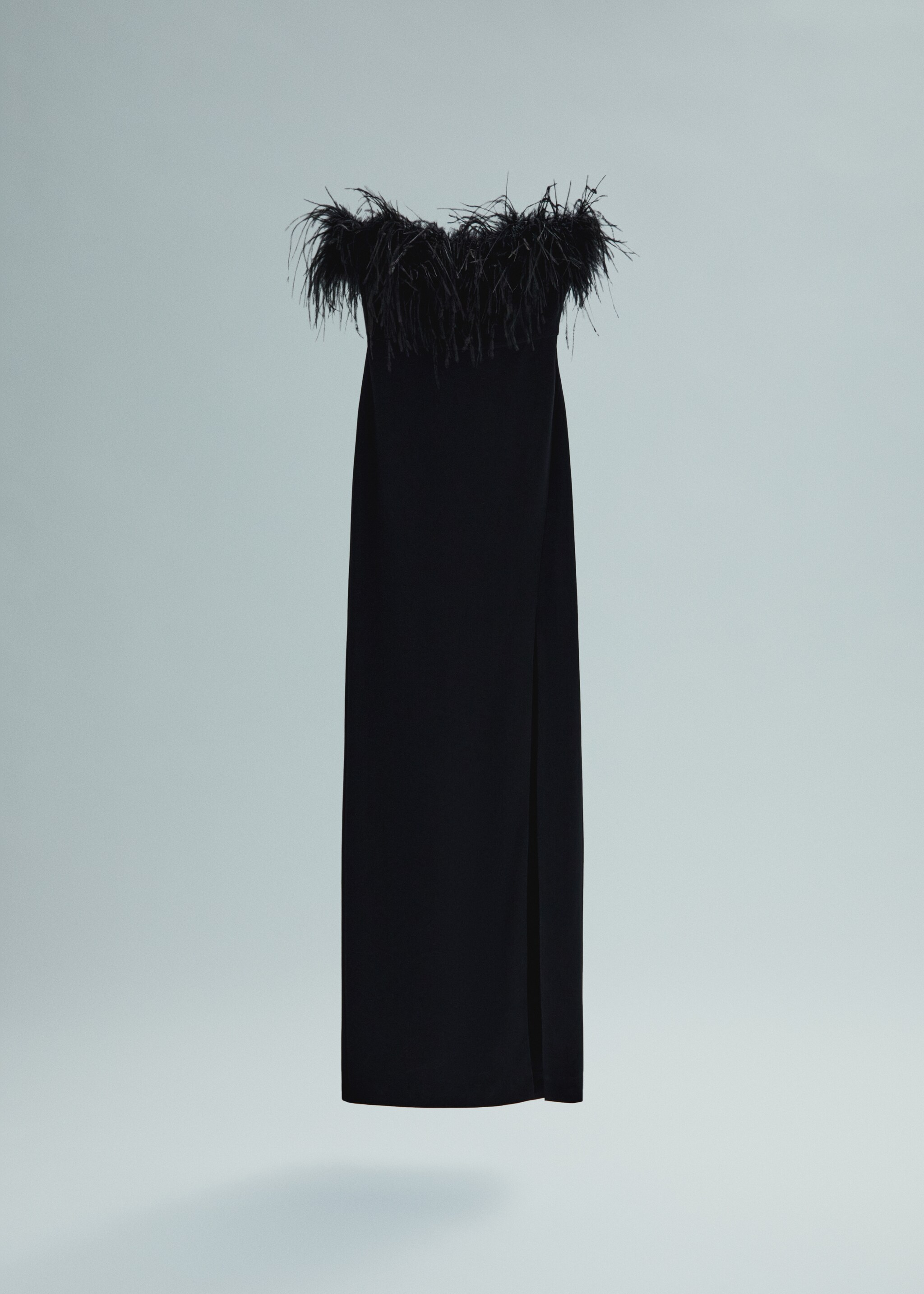 Strapless dress with feather detail - Article without model