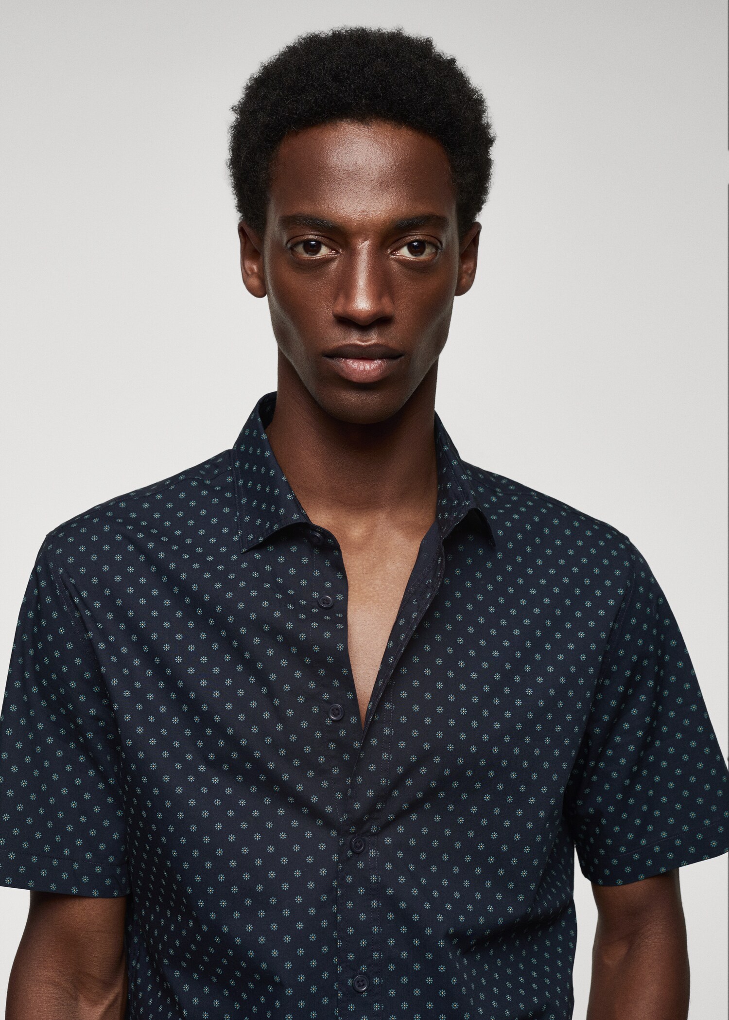 Camisa 100% algodón manga corta flores - Detalle del artículo 1