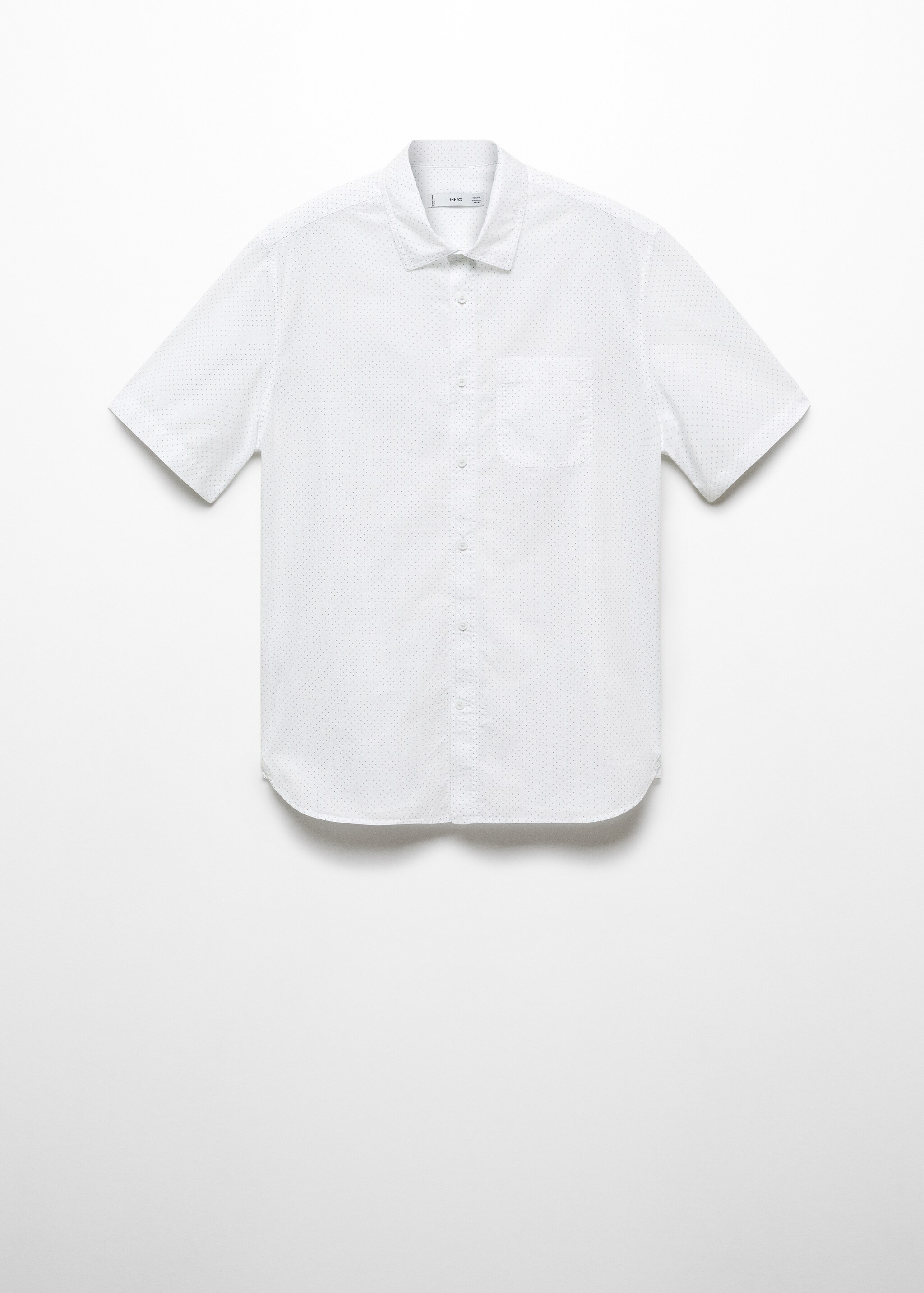 Рубашка с мелким принтом 100% хлопок с короткими рукавами - Изделие без модели