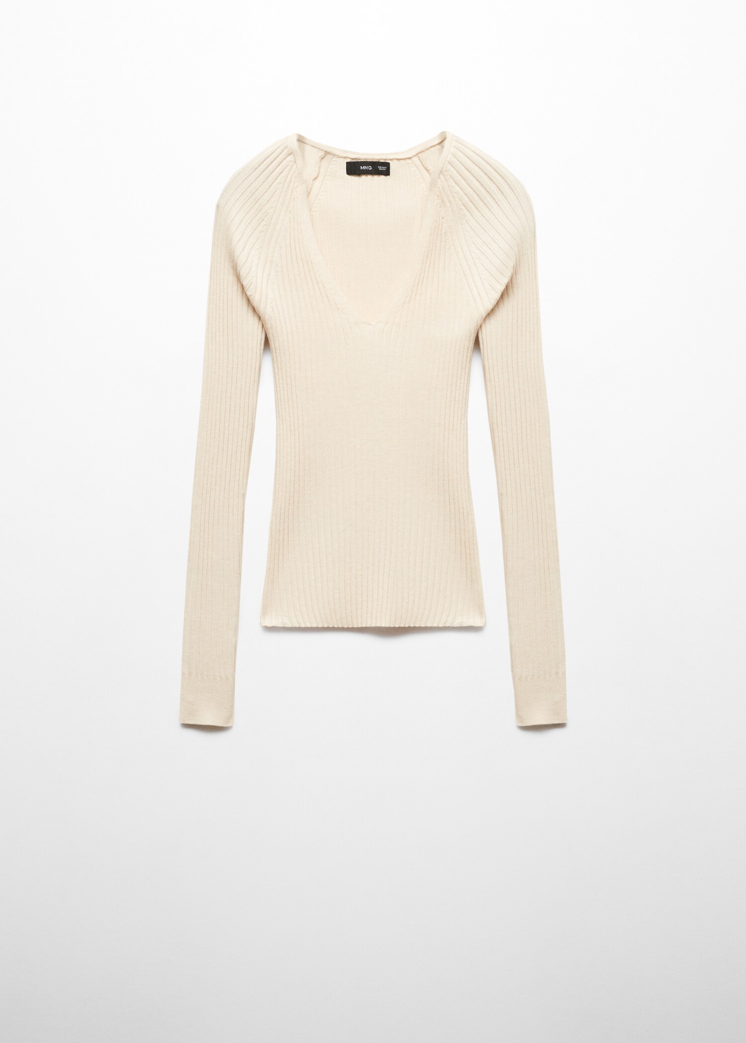 V-neck ribbed knit sweater - Article without model