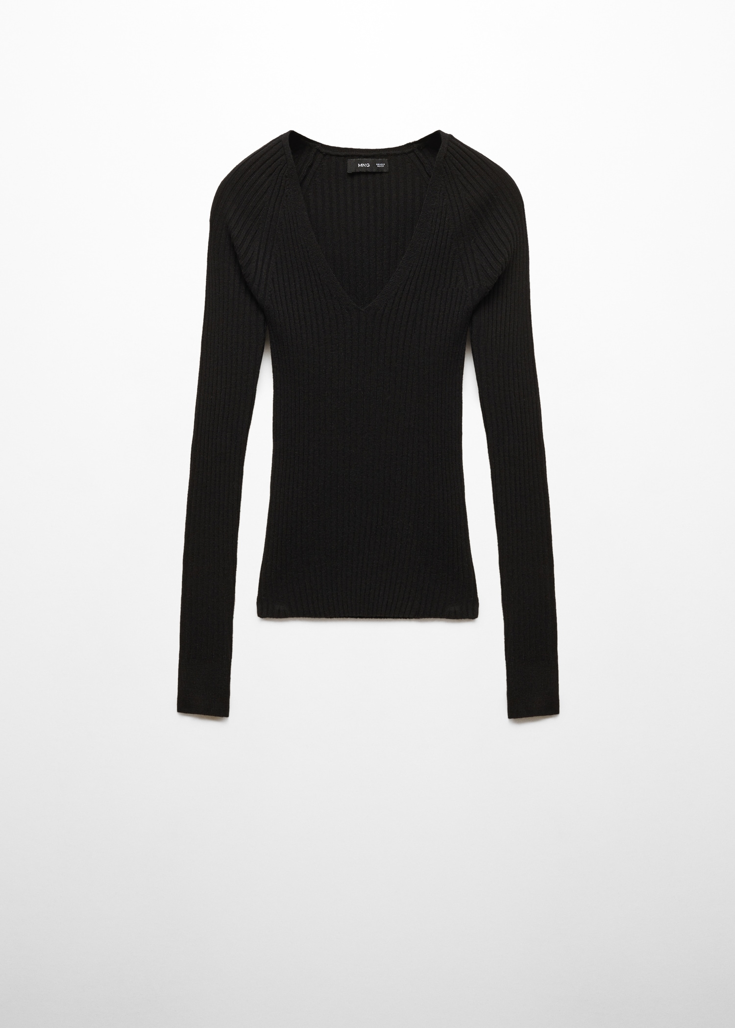 V-neck ribbed knit sweater Women MANGO Vietnam - Main Image