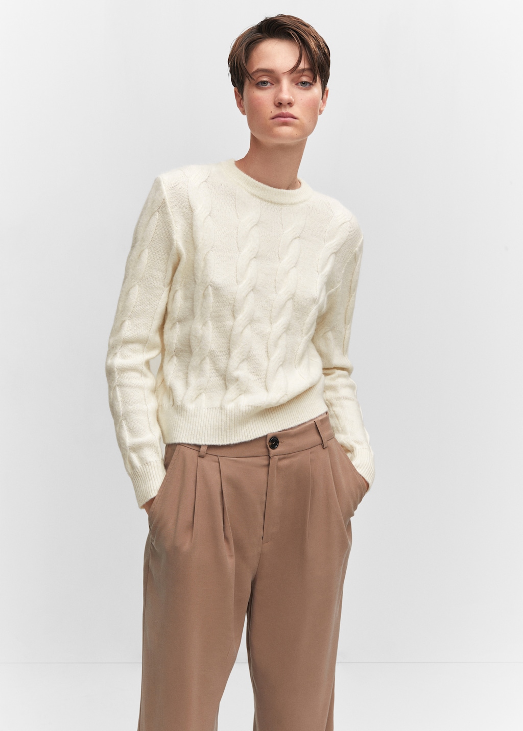 Mango cable knit sweater outlet