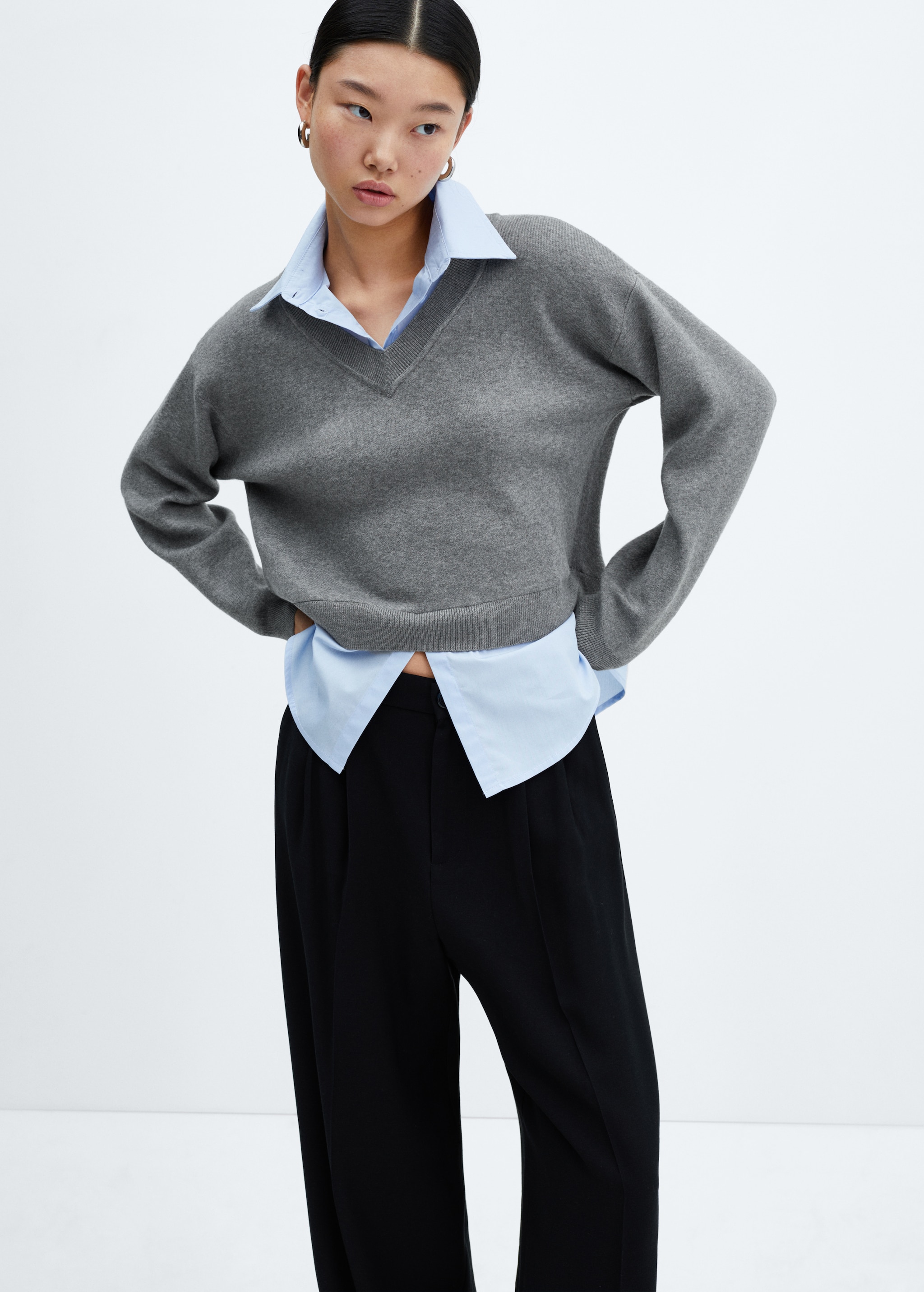 Pull-over chemise combiné Femme MANGO France (La Réunion)