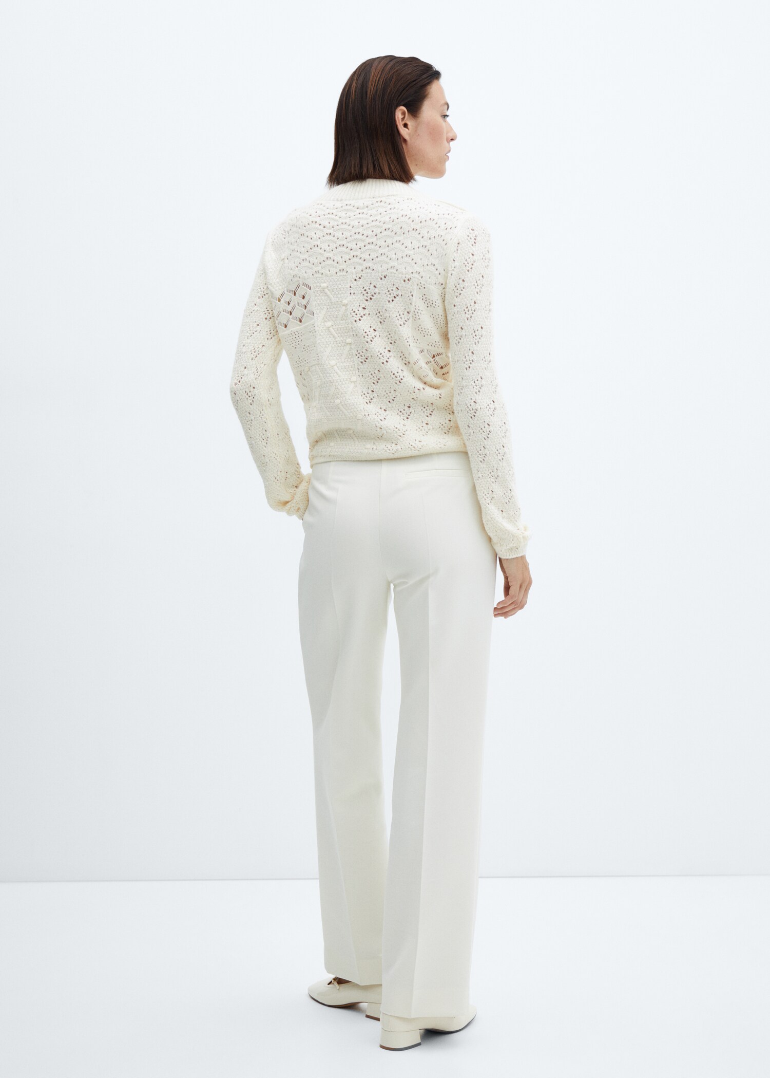Mixed-knit crochet sweater - Reverse of the article