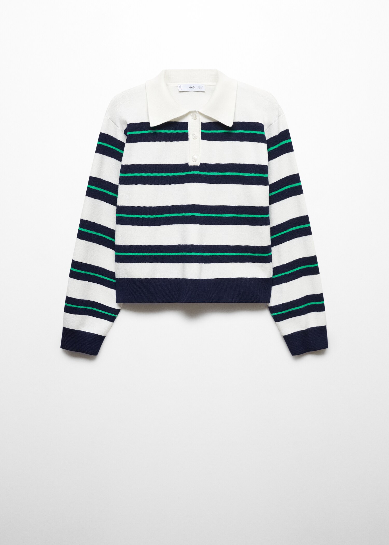 Striped polo-neck sweater - Article without model