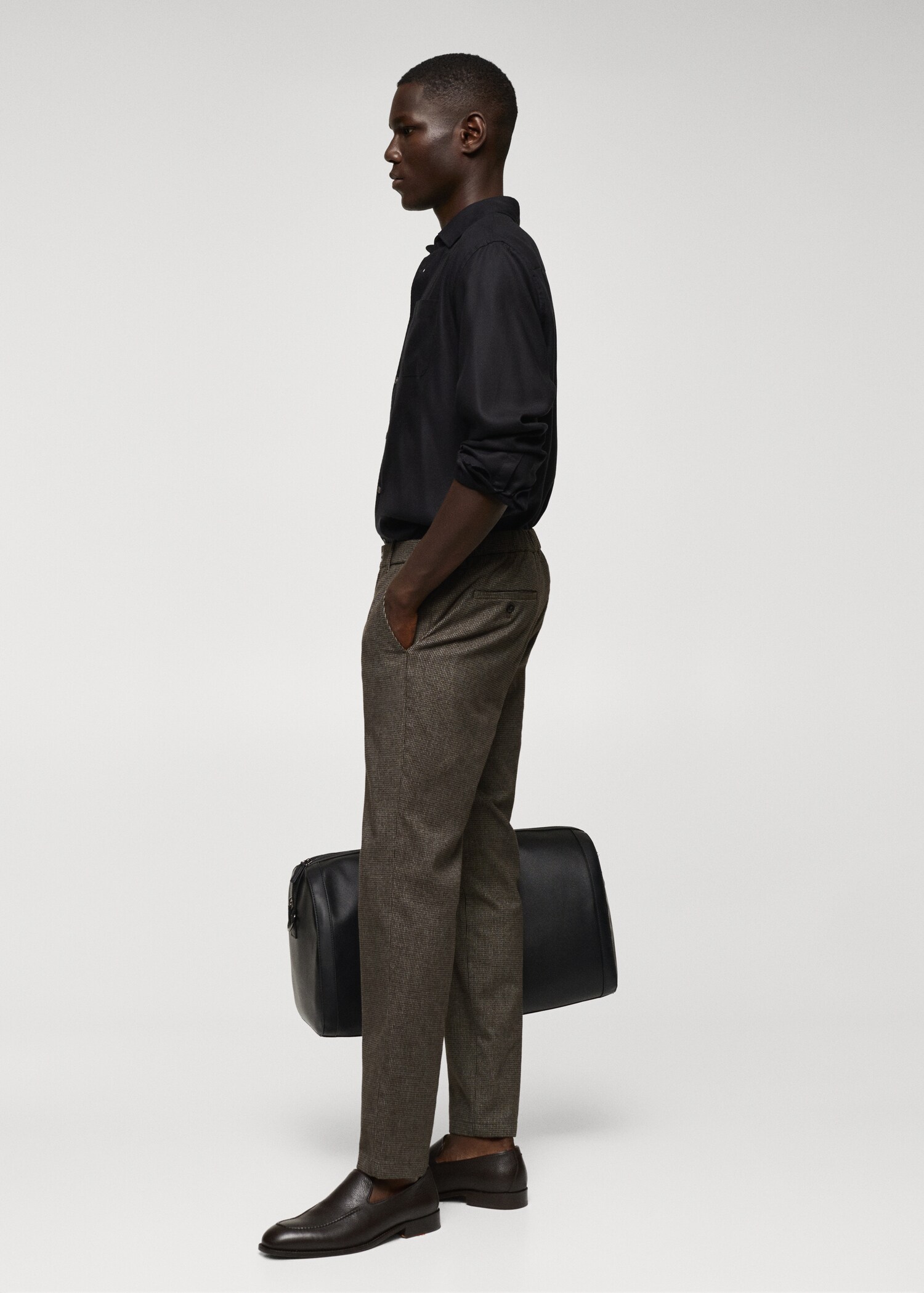 Pantalón slim fit algodón micro pata de gallo - Detalle del artículo 2